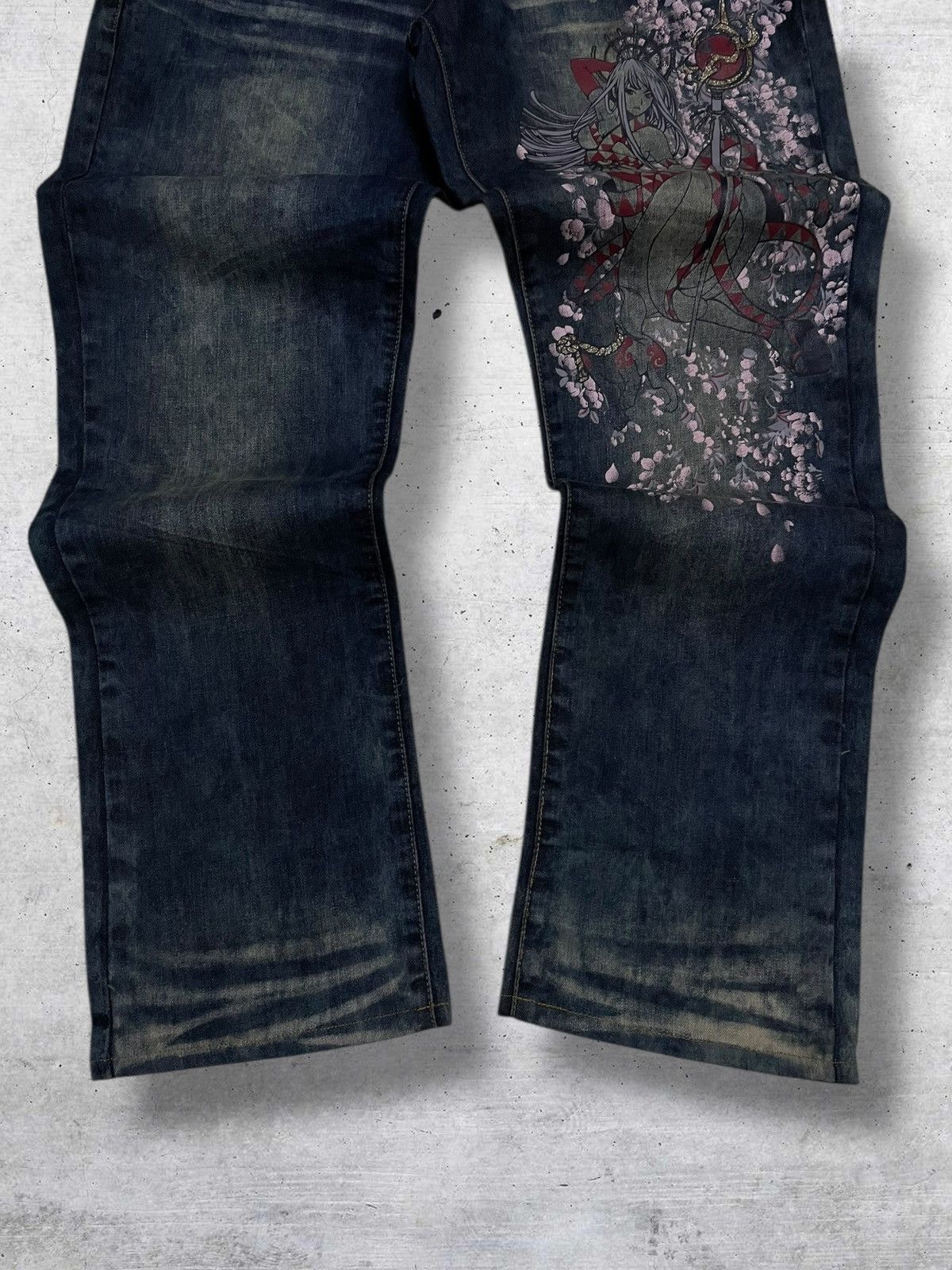 Beauty Beast VINTAGE GOD TRADITION JAPAN PRINCESS YAKUZA STEAMPUNK DENIM Size US 32 / EU 48 - 3 Thumbnail