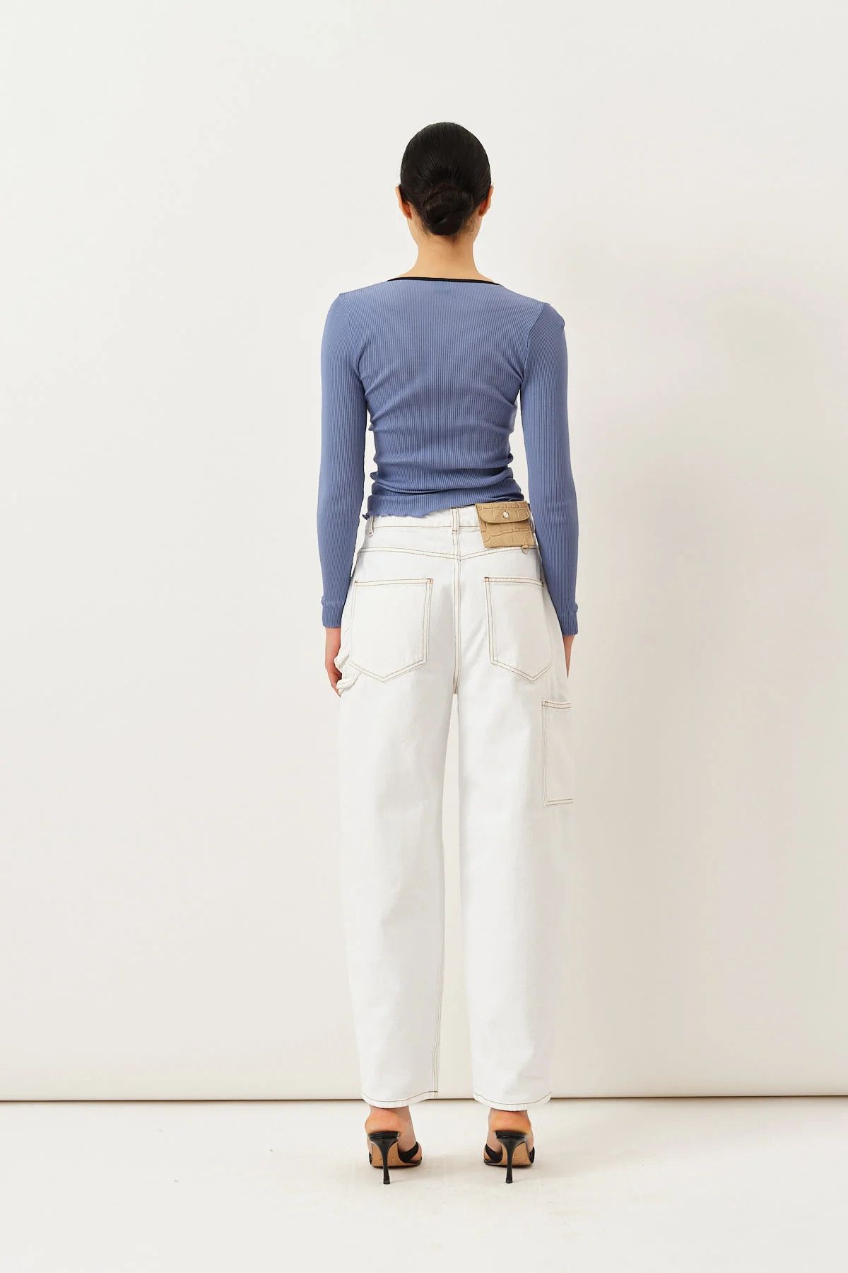 Saks Potts o1s22i1n0924 Organic Denim Helle Jeans in White Size 27" / US 4 / IT 40 - 4 Thumbnail
