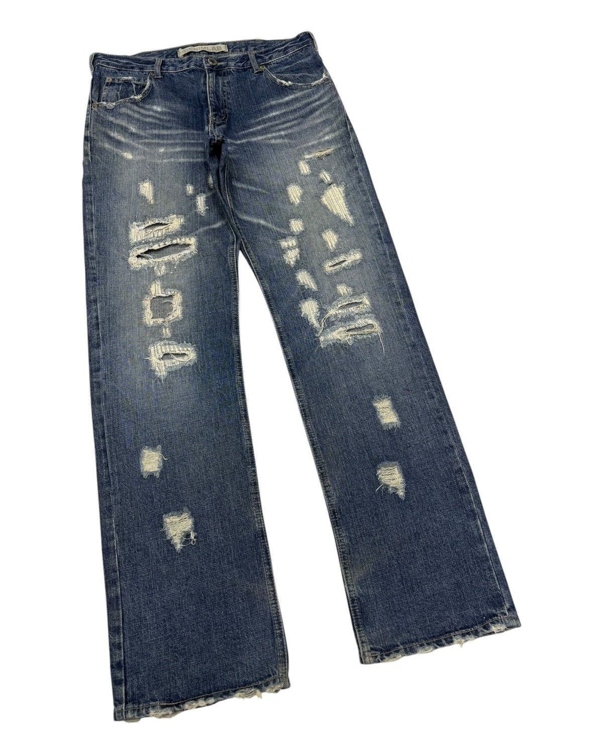Le Grande Bleu (L.G.B.) Vintage Japanese Denim Lab Distressed Denim Loose Baggy Jean Size US 34 / EU 50 - 3 Thumbnail