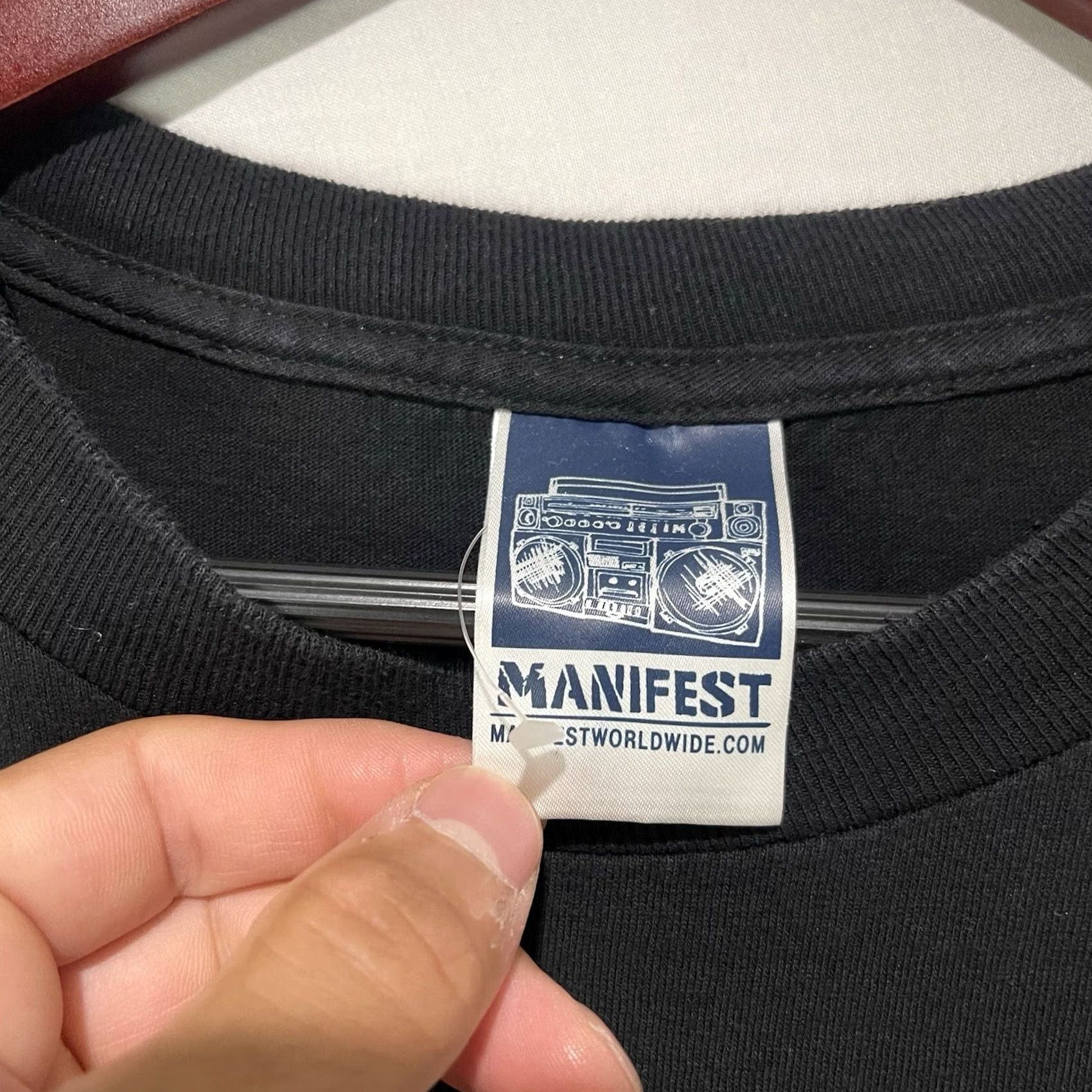 Vintage Manifest Worldwide Mens Shirt XL Streetwear Hip Hop Tee Black T-Shirt Logo Graphic Print Vintage Size US XL / EU 56 / 4 - 4 Thumbnail