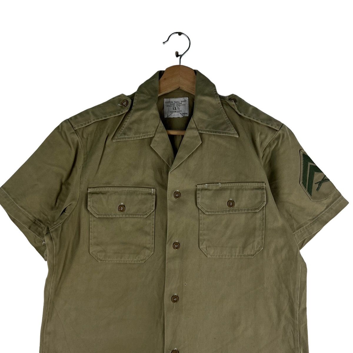 Vintage 🔥VTG COTTON TWILL SHIRT USN MILITARY SHIRT WORKER Size US S / EU 44-46 / 1 - 2 Thumbnail