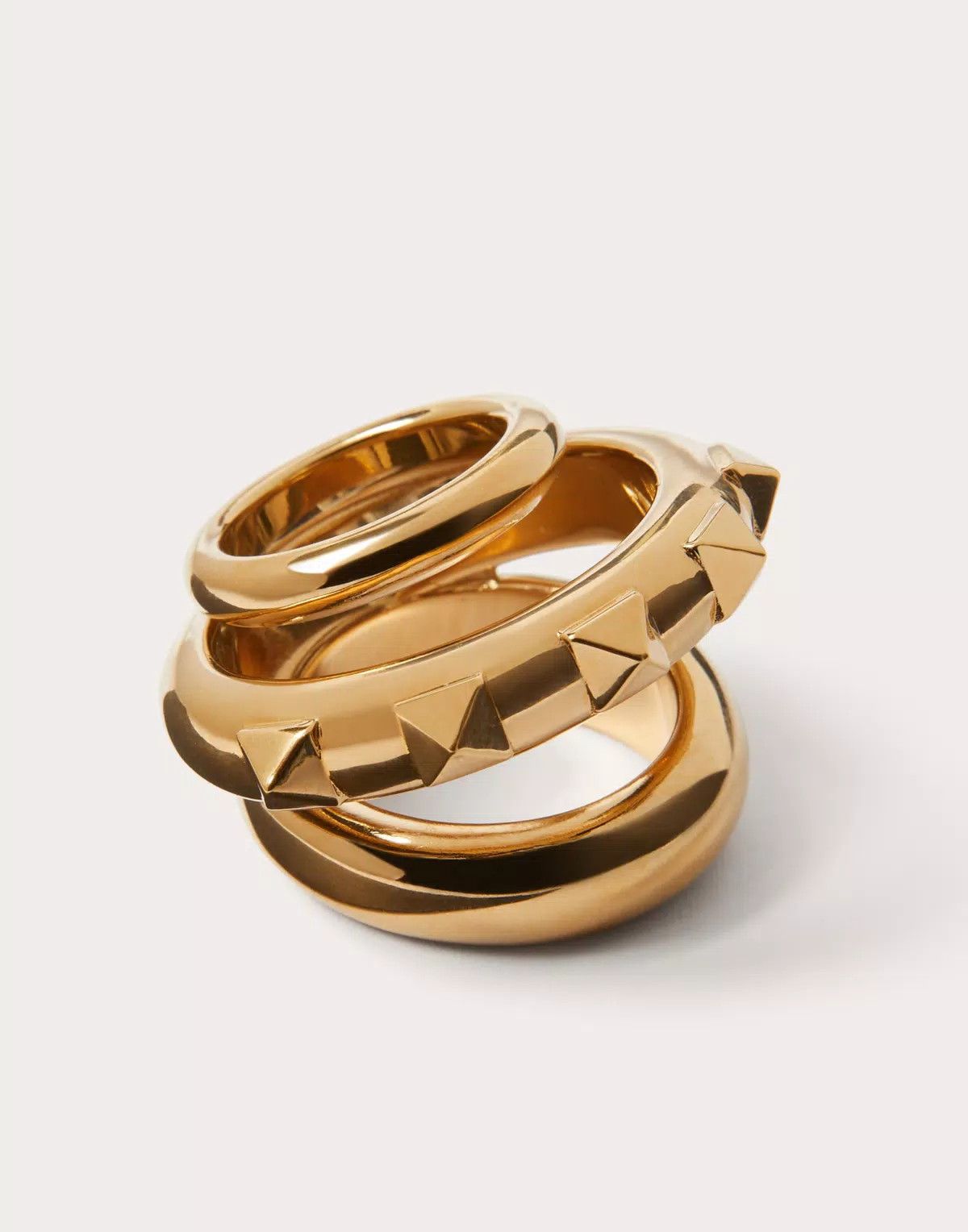 Valentino oc11z0725 Size:13/ Rockstud Metal Ring in Golden Size ONE SIZE - 4 Thumbnail