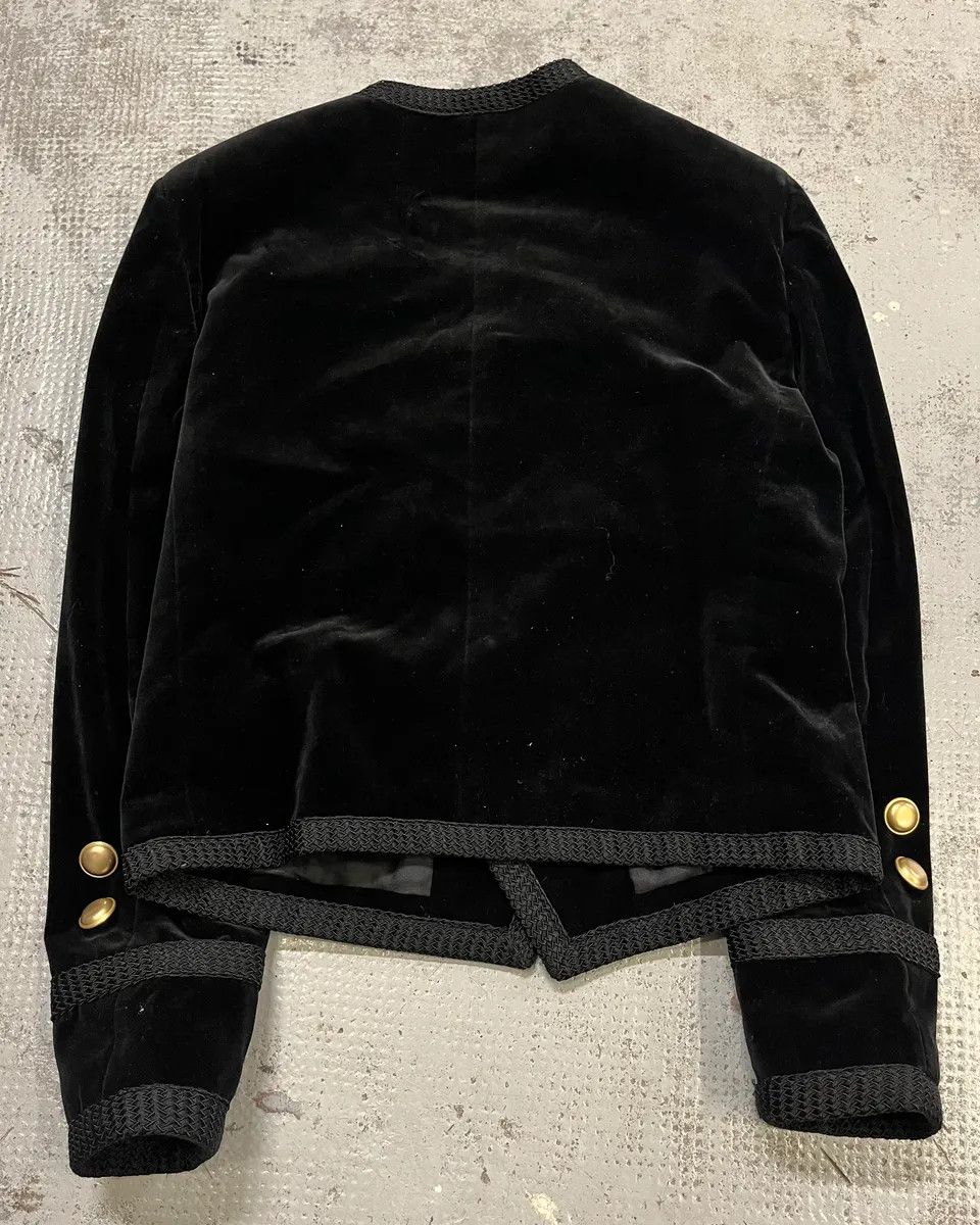 Saint Laurent Paris AW2016 Saint Laurent Officer Gold Buttons Black Velvet Jacket Size M / US 6-8 / IT 42-44 - 7 Thumbnail