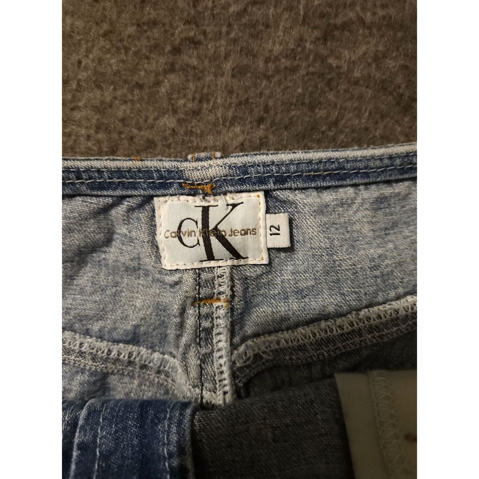 Calvin Klein VINTAGE Calvin Klein Denim Skirt Women's 12 Blue Button Up Mini 90s Y2K USA Women Size 34" / US 12 / IT 48 - 2 Thumbnail