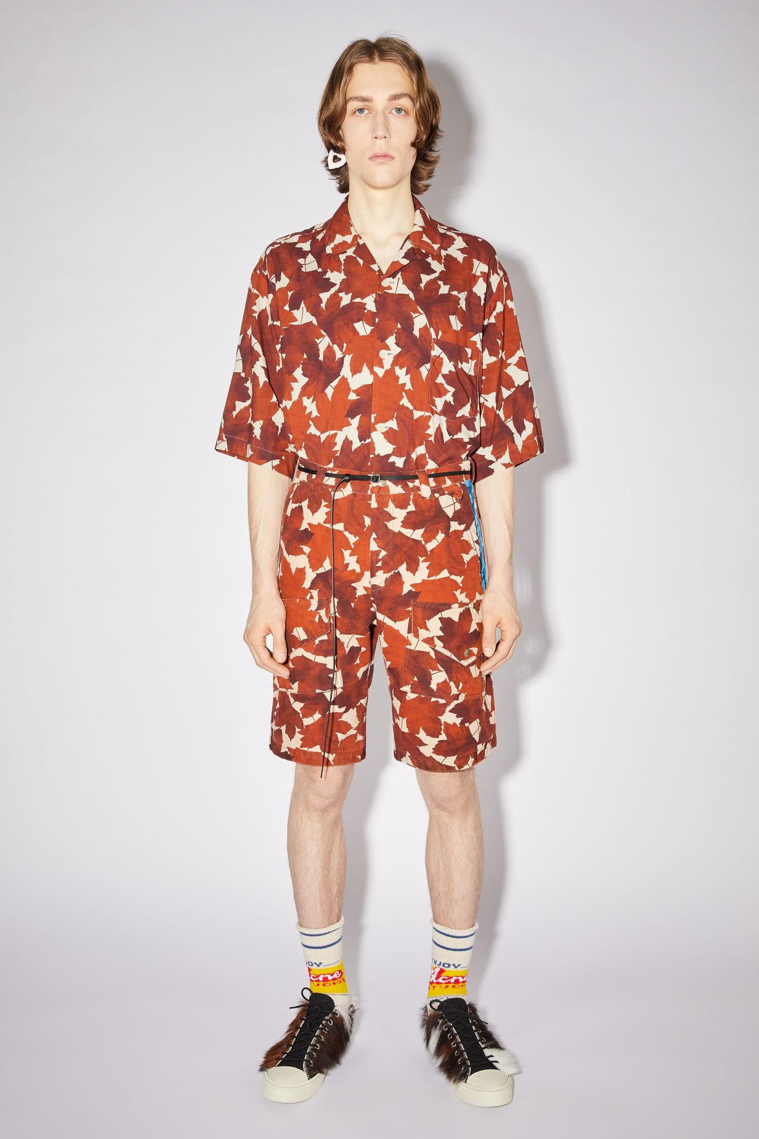 Acne Studios Brown leaves denim shorts Size US 32 / EU 48 - 1 Thumbnail