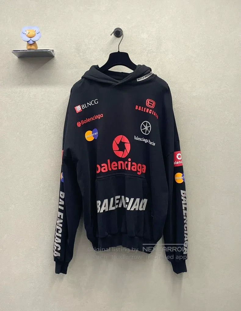 Balenciaga Balenciaga Black Racing Hoodie Size US S / EU 44-46 / 1 - 1 Thumbnail