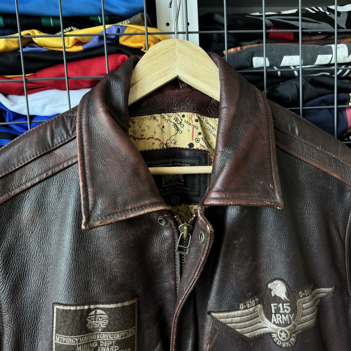 NFL Vintage Redskins Leather Bomber Jacket Size US L / EU 52-54 / 3 - 7 Thumbnail