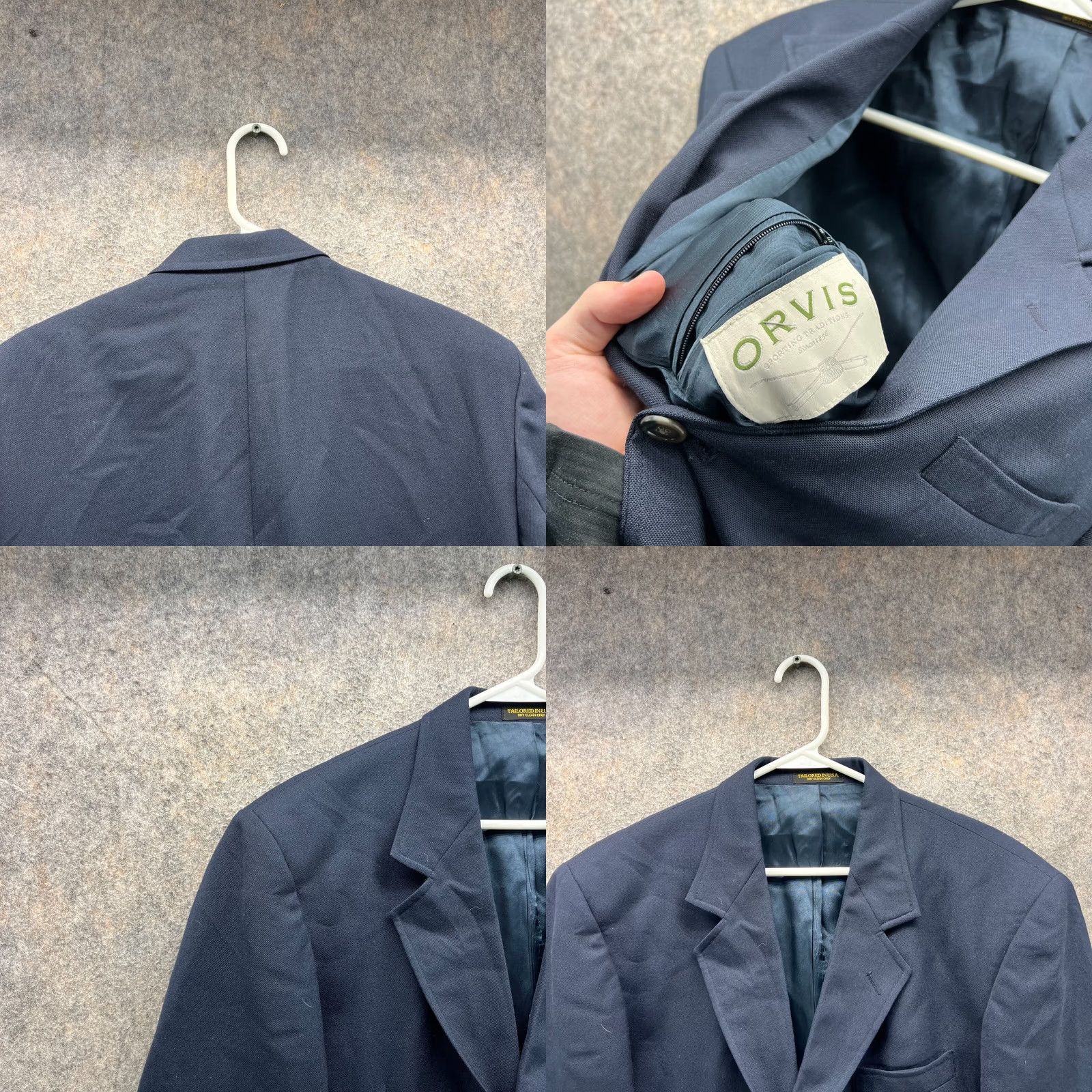 Orvis Orvis Blazer Mens 42S Blue Navy Sport Coat Jacket Dress Wool Single Breasted Jacket Coat Size 42R - 8 Thumbnail