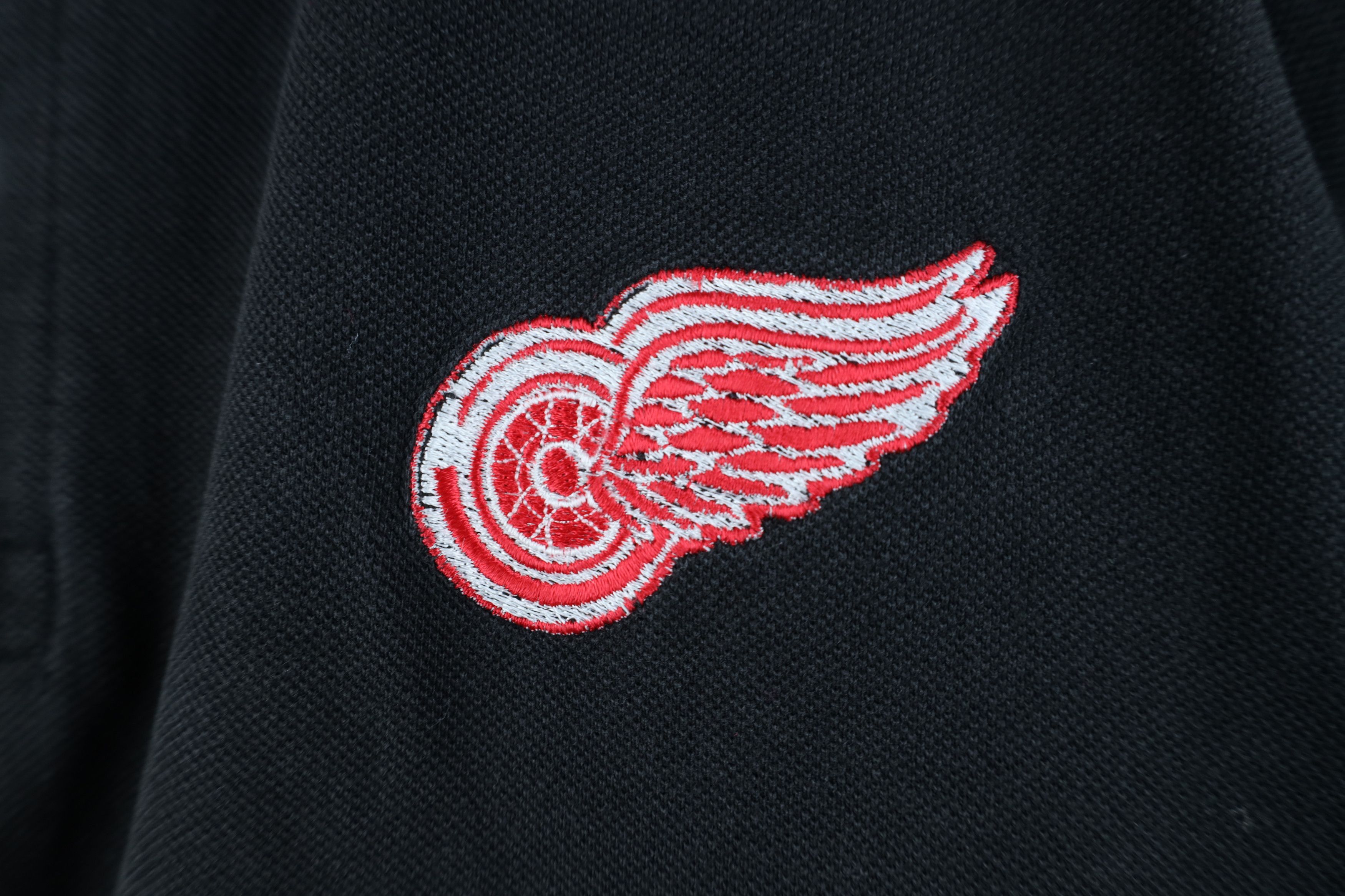 Vintage Vintage 90s Detroit Red Wings Hockey Polo Shirt Black Size US L / EU 52-54 / 3 - 4 Thumbnail