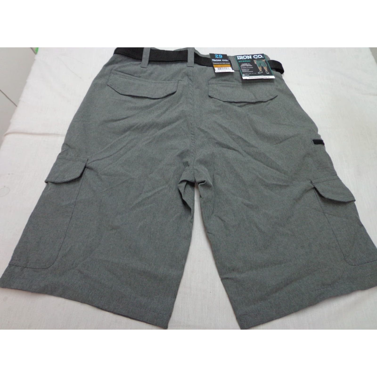 Vintage IRON CO. Hybrid Shorts Belted Heather Gray 29 NEW Men Regular Size 29 Gray Iron Co. 92% Polyester 8% Spandex Heathered Belted Hybrid Shorts 29 Mens Size US 29 - 3 Thumbnail