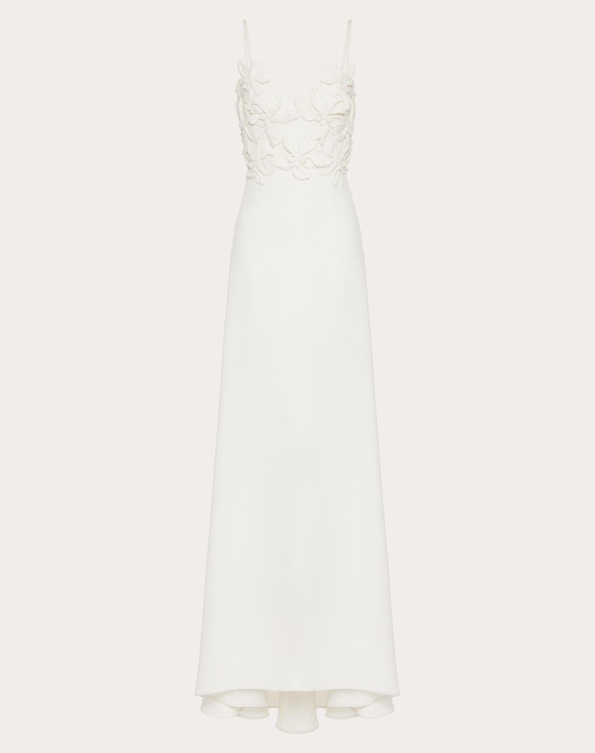 Valentino o1s1wg110525 Embroidered Cady Couture Gown in White Size XS / US 0-2 / IT 36-38 - 1 Thumbnail