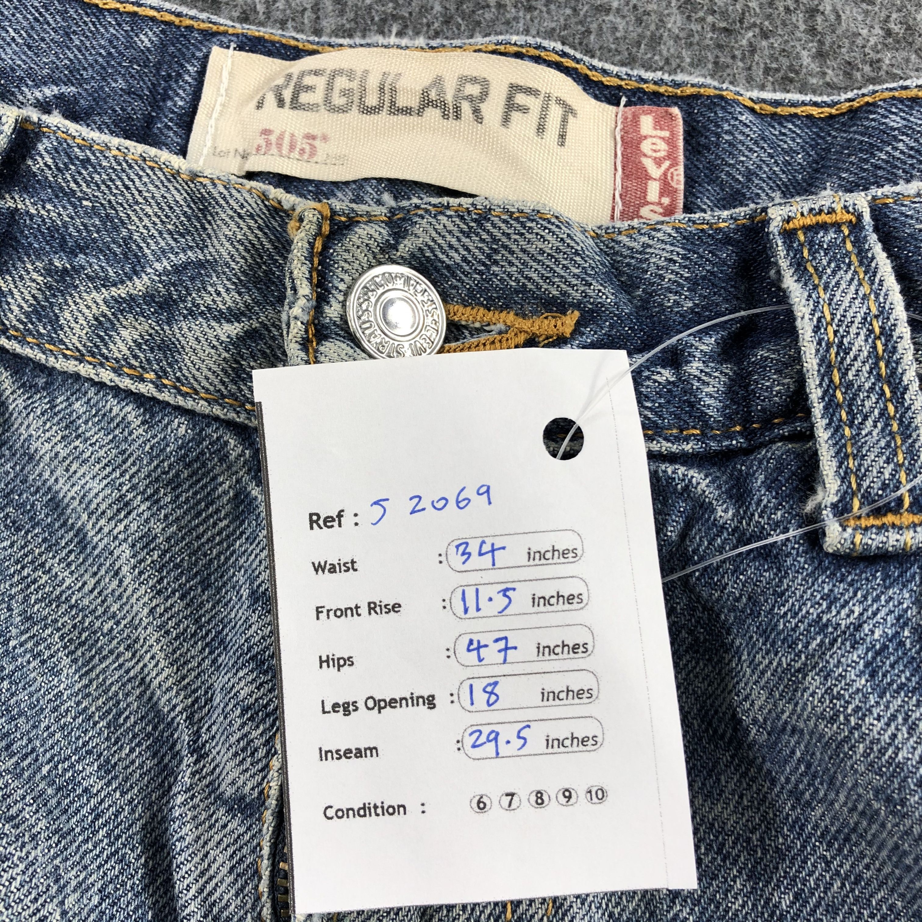 Levi's Vintage Blue Wash Levis 505 Jeans-J2069 Size US 34 / EU 50 - 14 Thumbnail