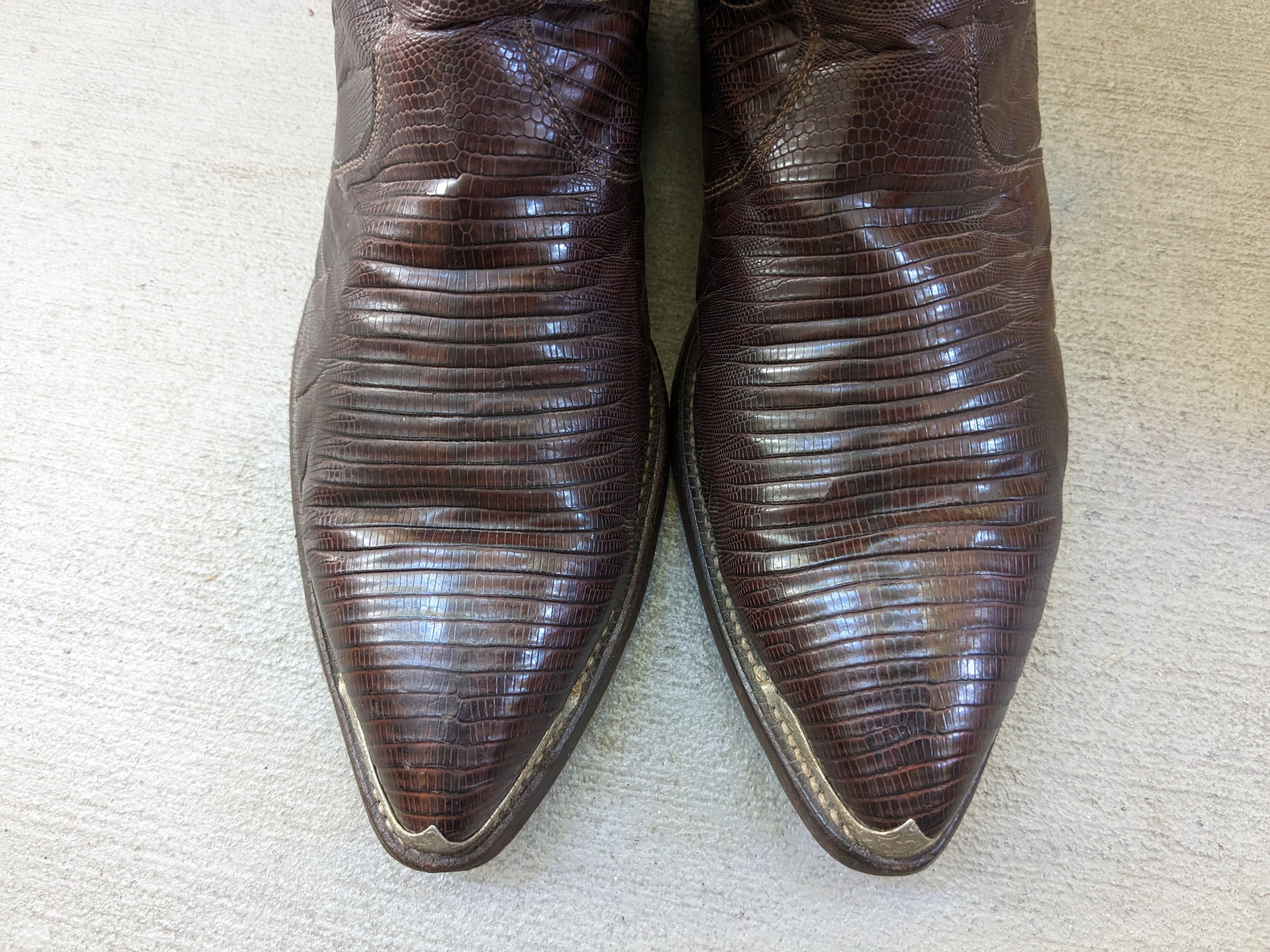 Vintage Justin Lizard Cowboy Boots Brown 9 D Leather USA Size US 9 / EU 42 - 5 Thumbnail