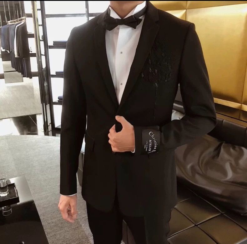 Dior Dior 18ss beaded embroidered cuff slogan suit 2501-Nextarro Size 48R - 8 Thumbnail