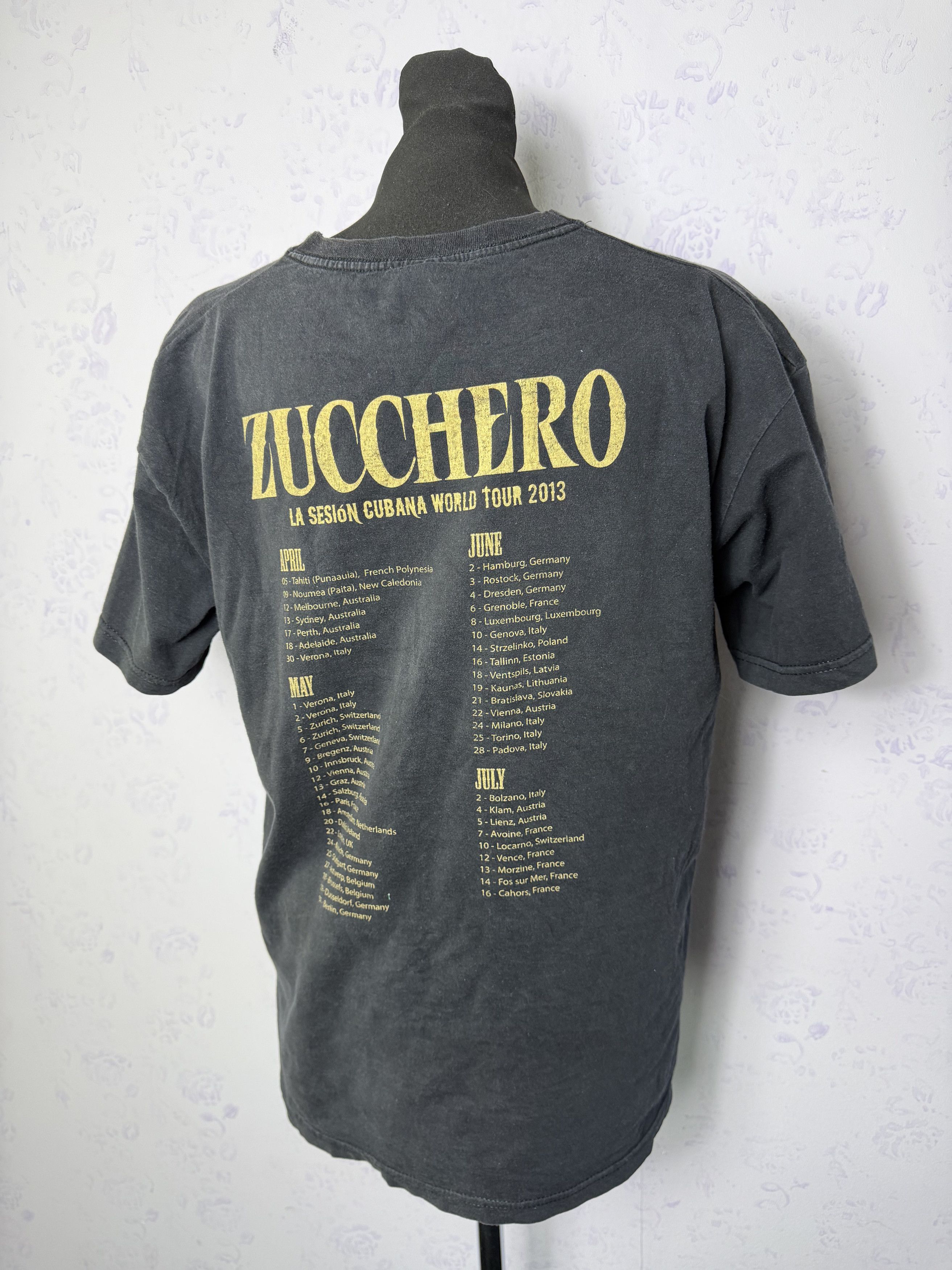 Band Tees La Sesion Cubana Tour Tee 2013 Washed Black Vintage Style L Size US L / EU 52-54 / 3 - 3 Thumbnail