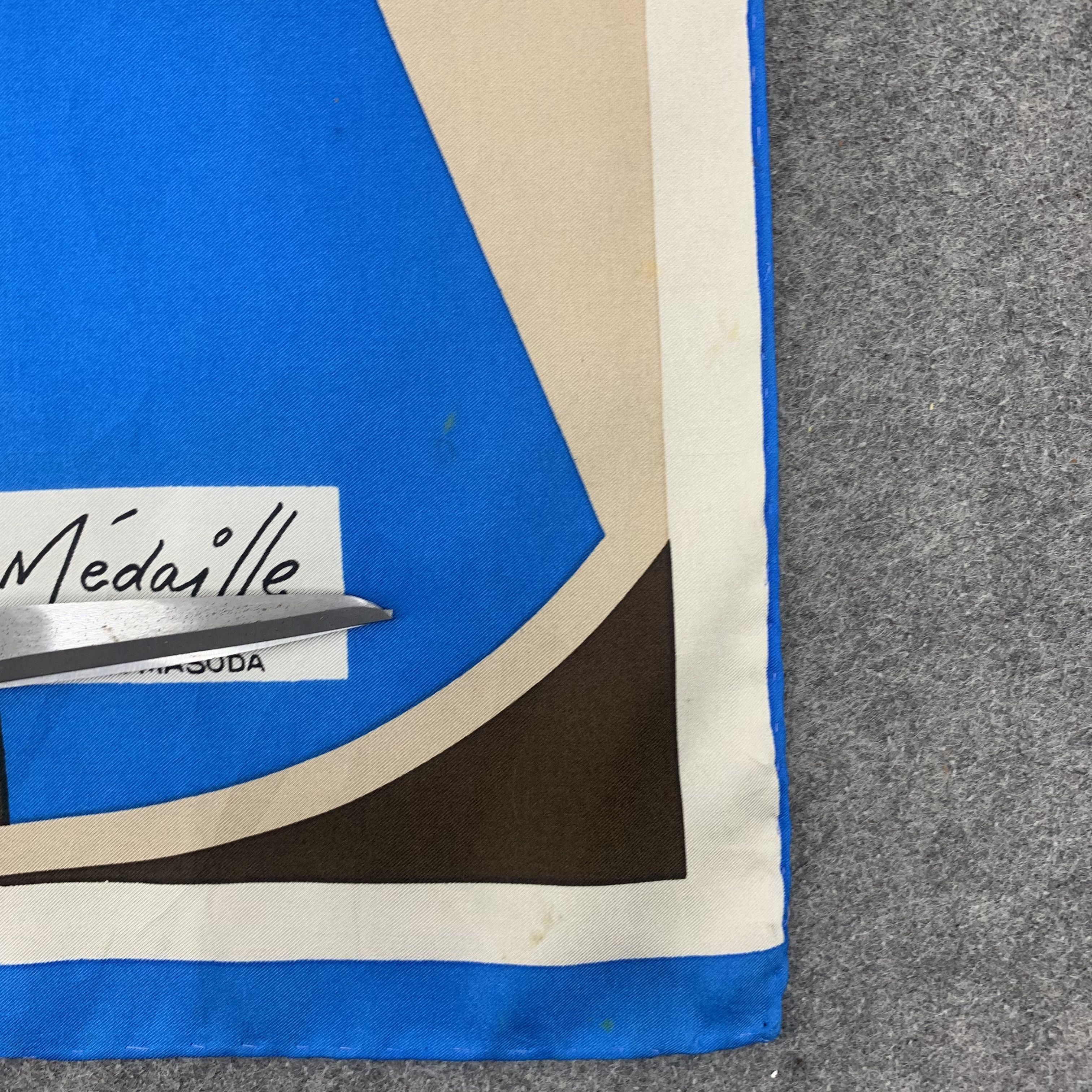Japanese Brand Dessins Medaille by Y.Masuda Silk Scarf Square A5629 Size ONE SIZE - 9 Thumbnail