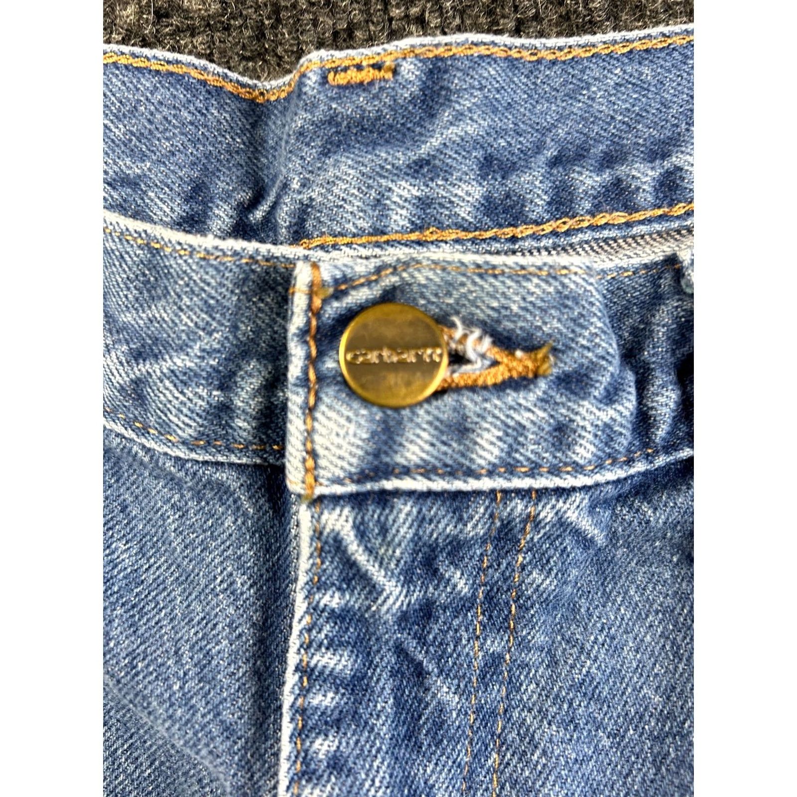 Carhartt VINTAGE Carhartt Jeans Relaxed Fit 38 x 30 Blue Workwear Distressed Grunge Men's Jeans 80s 90s USA Logo Baggy Tailored Casual Denim Carhartt Shirt? Size US 38 / EU 54 - 5 Thumbnail
