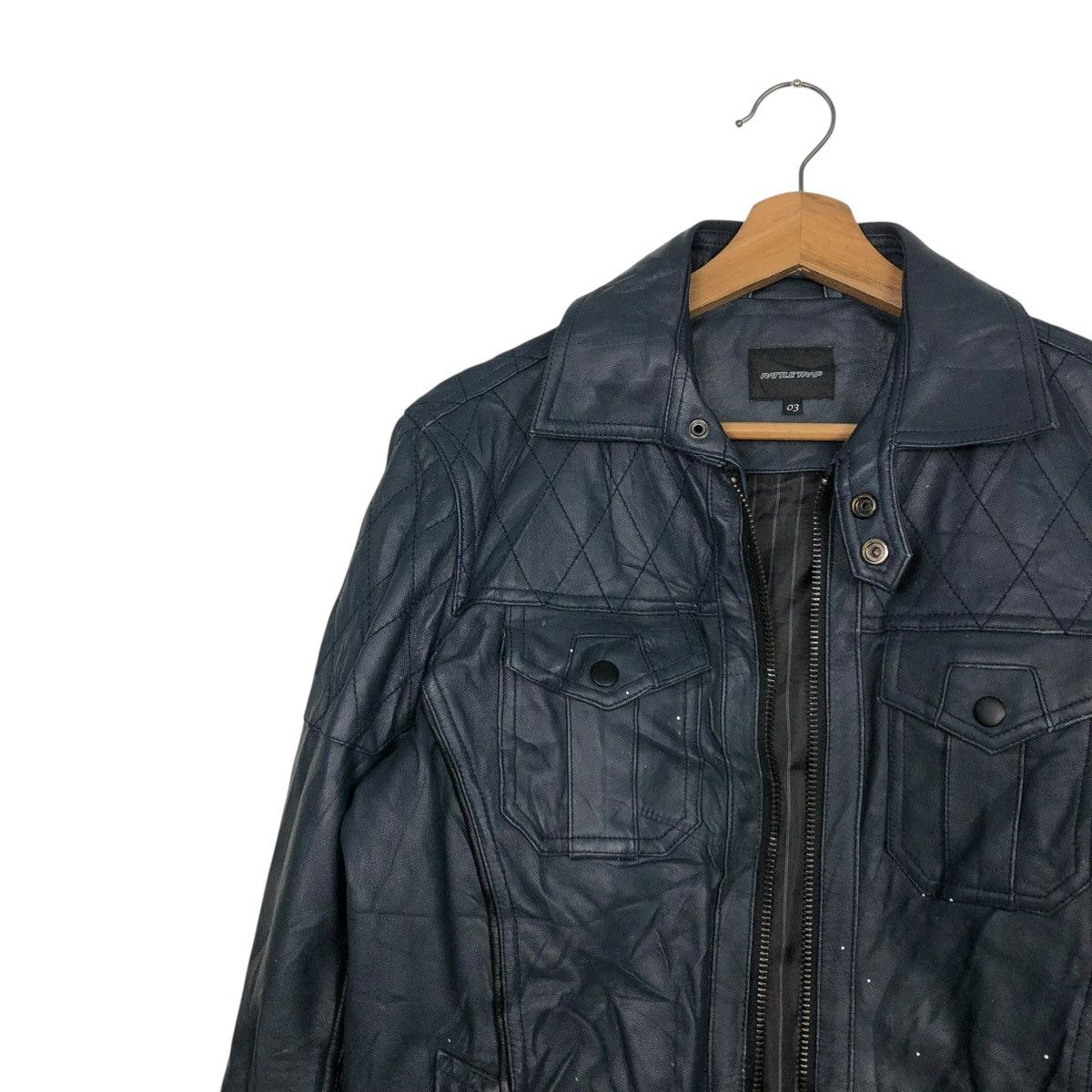 Japanese Brand 🔥VINTAGE BIKER LEATHER JACKET RATTLE TRAP ISSEY MIYAKE Size US S / EU 44-46 / 1 - 9 Thumbnail