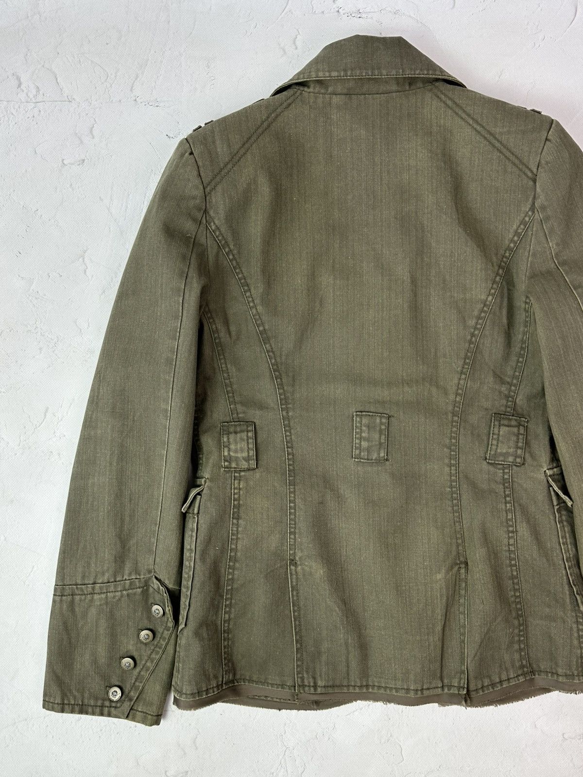 Le Grande Bleu (L.G.B.) Vintage Khaki Metal Buttons Jacket Size L / US 10 / IT 46 - 7 Thumbnail