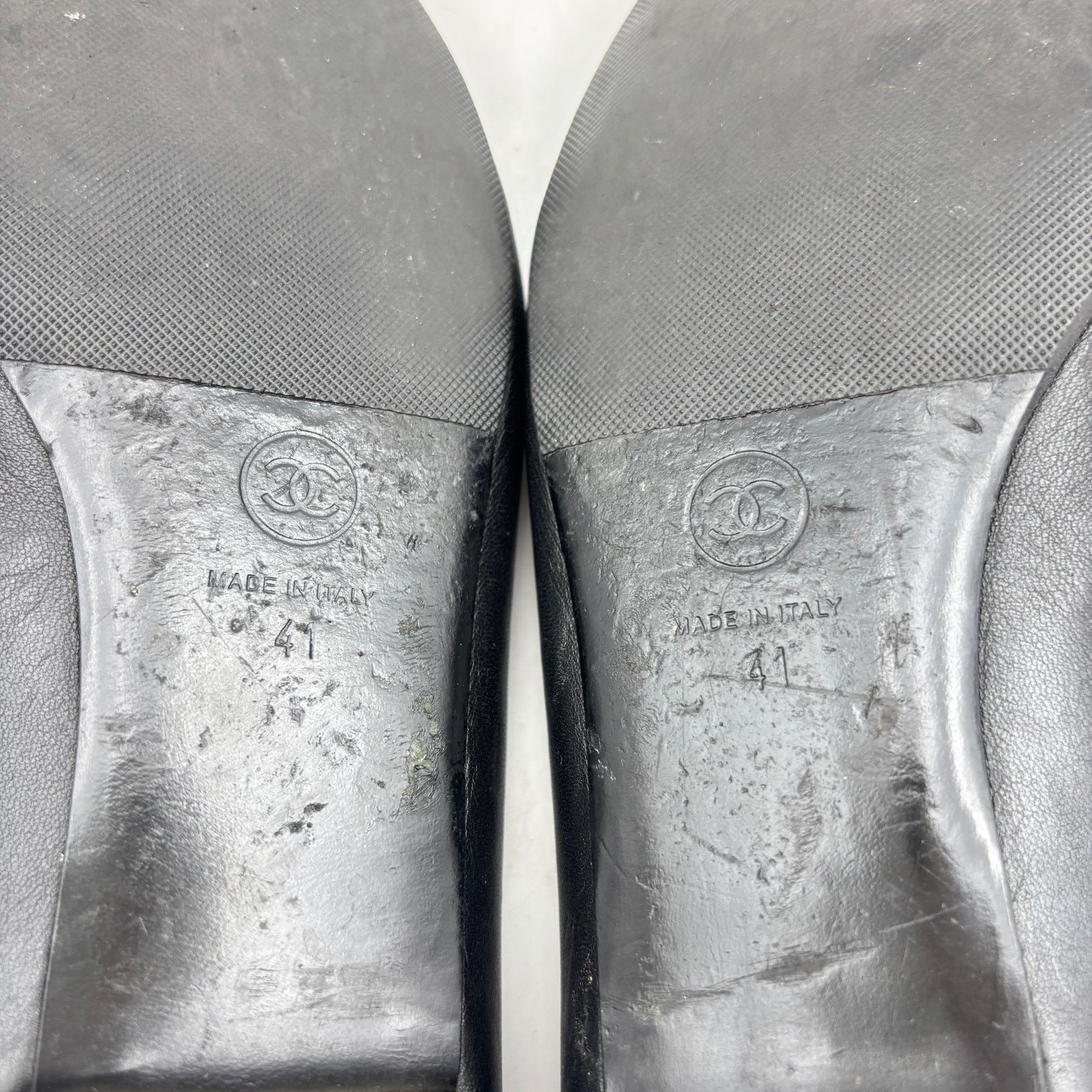 Chanel Chanel Point Toe CC Black Leather Ballet Flats Women's 41 Size US 10.5 / IT 40.5 - 9 Thumbnail