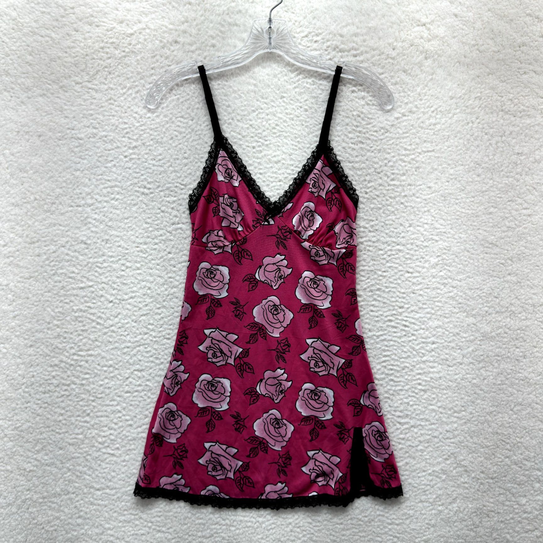 Vintage VINTAGE Y2K Slip Dress Pink Rose Floral Lace Tattoo Rockabilly M Womens Size M / US 6-8 / IT 42-44 - 2 Thumbnail