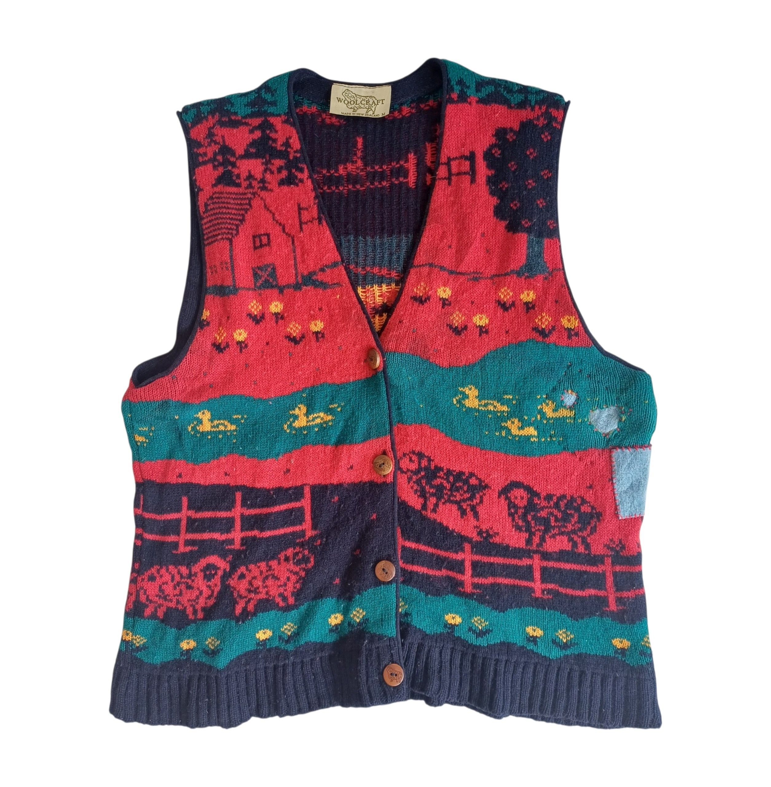 Other Vest knitwear classic 90s pattern woolcraft Size L / US 10 / IT 46 - 1 Thumbnail