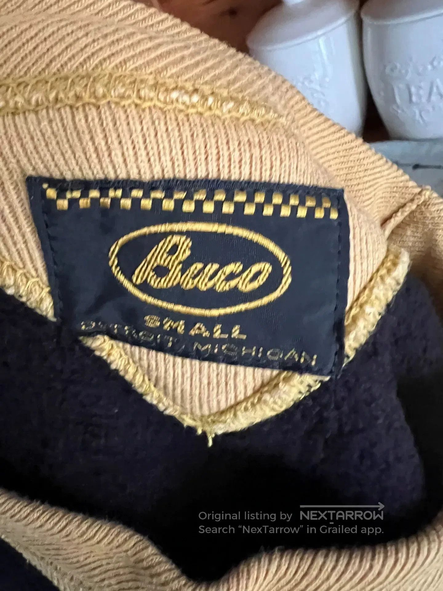 The Real McCoy's vintage buco fleece sweatshirt in black and yellow. Size US S / EU 44-46 / 1 - 8 Thumbnail