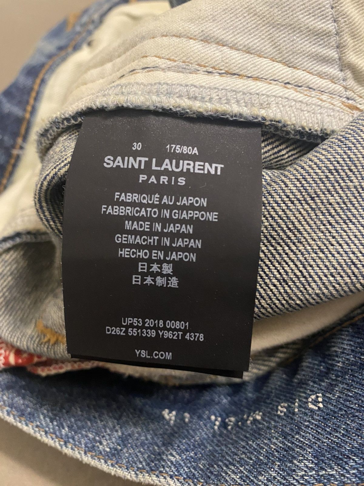 Saint Laurent Paris Saint Laurent Bandana Denim Size US 30 / EU 46 - 3 Thumbnail