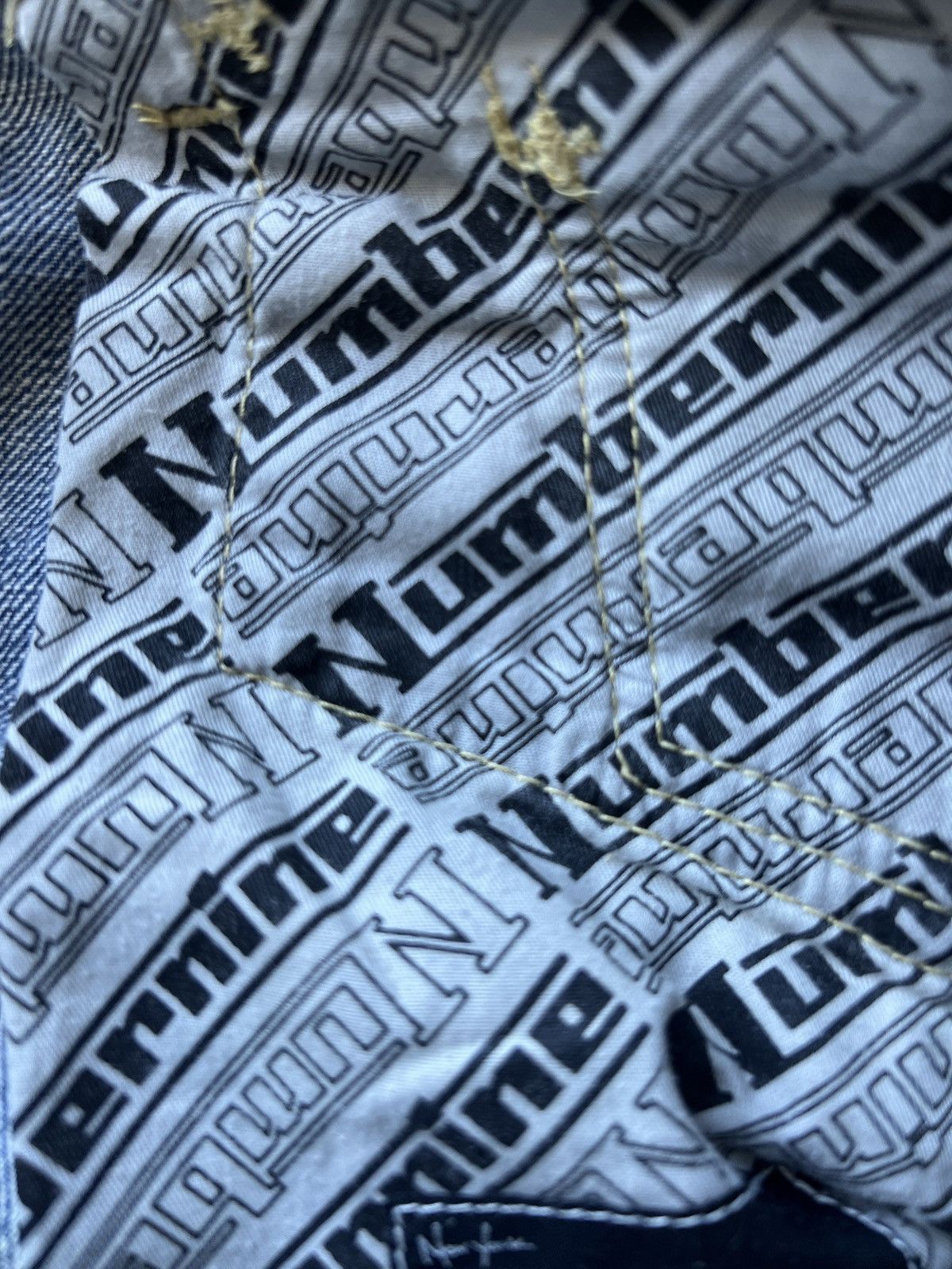 Number (N)ine Number (N)ine AW03 “Touch Me Im Sick” Patchwork Denim Size US 31 - 18 Thumbnail