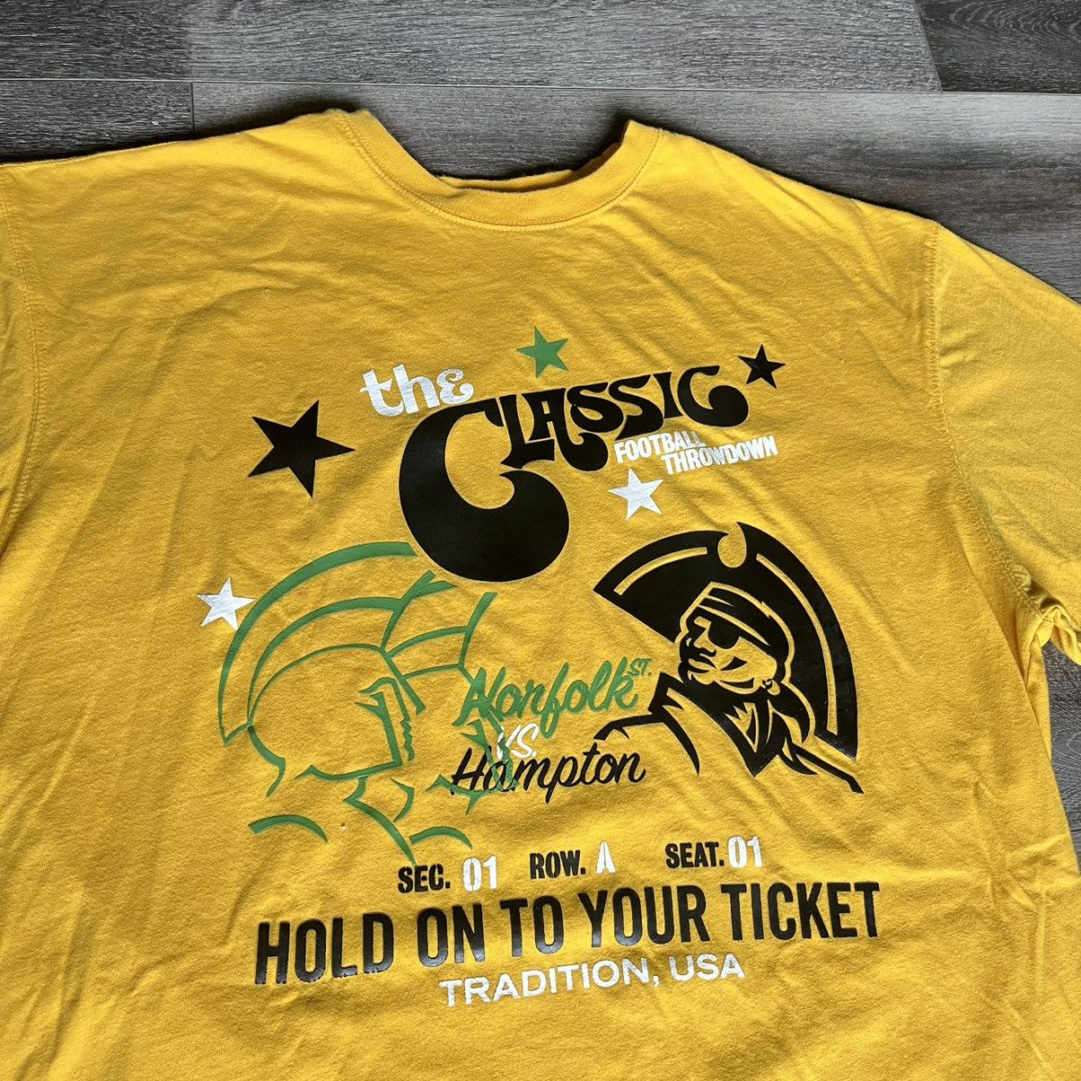 Vintage Vintage 2000s Norfolk State vs Hampton Football New Era Tee Size US XL / EU 56 / 4 - 1 Thumbnail