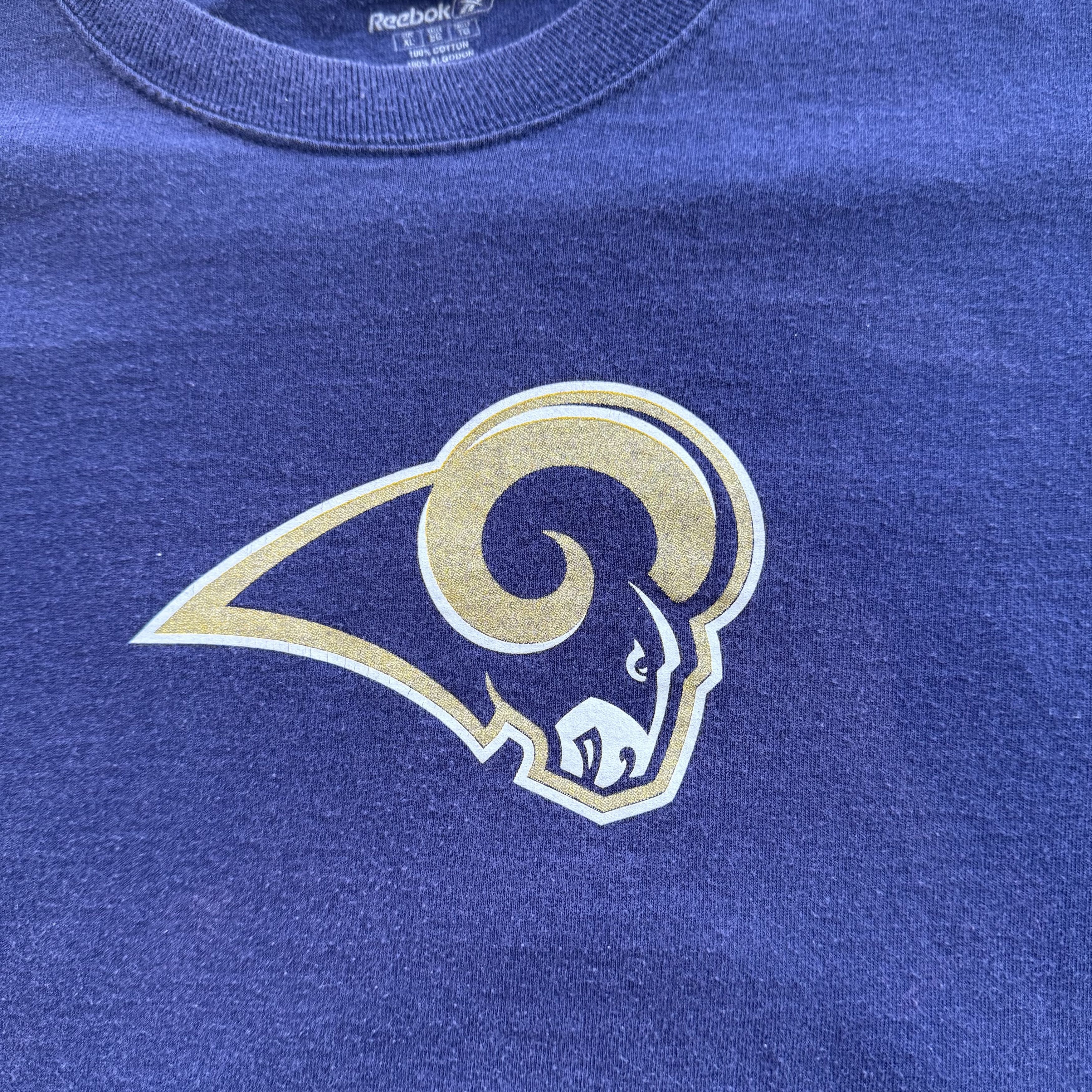Reebok Vintage Y2K Reebok St. Louis Rams Chris Long T Shirt Size US XL / EU 56 / 4 - 2 Thumbnail