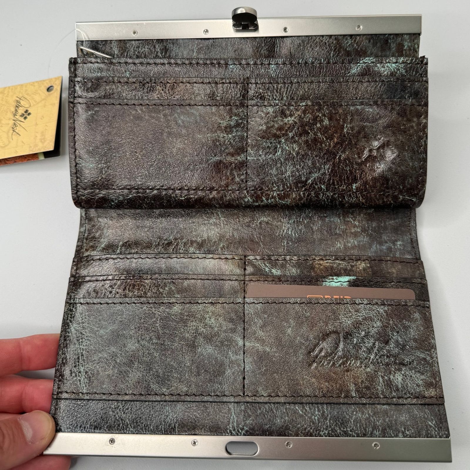 Patricia Nash NEW Patricia Nash Cauchy Wallet in Tooled Turquoise & Brown Size ONE SIZE - 5 Thumbnail