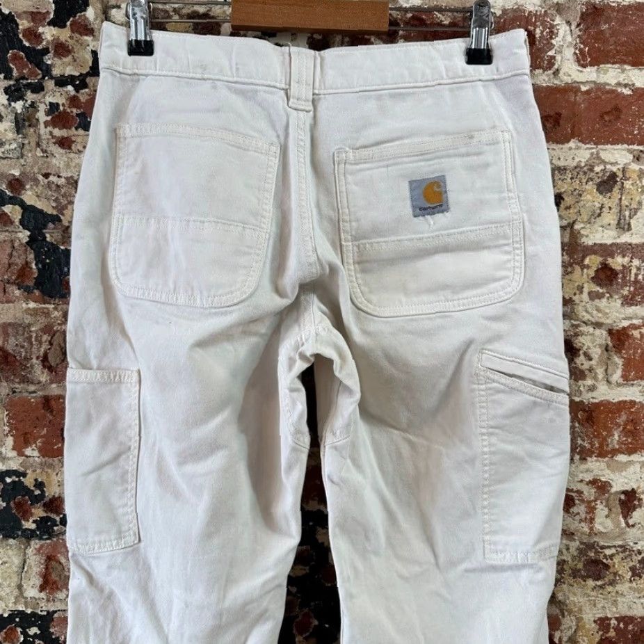 Carhartt VINTAGE Carhartt Men’s Double Knee Workwear Pants 30x30 White Cream Mens Pants Carhartt 5-Pocket Design Cotton Workwear Size US 30 / EU 46 - 7 Thumbnail