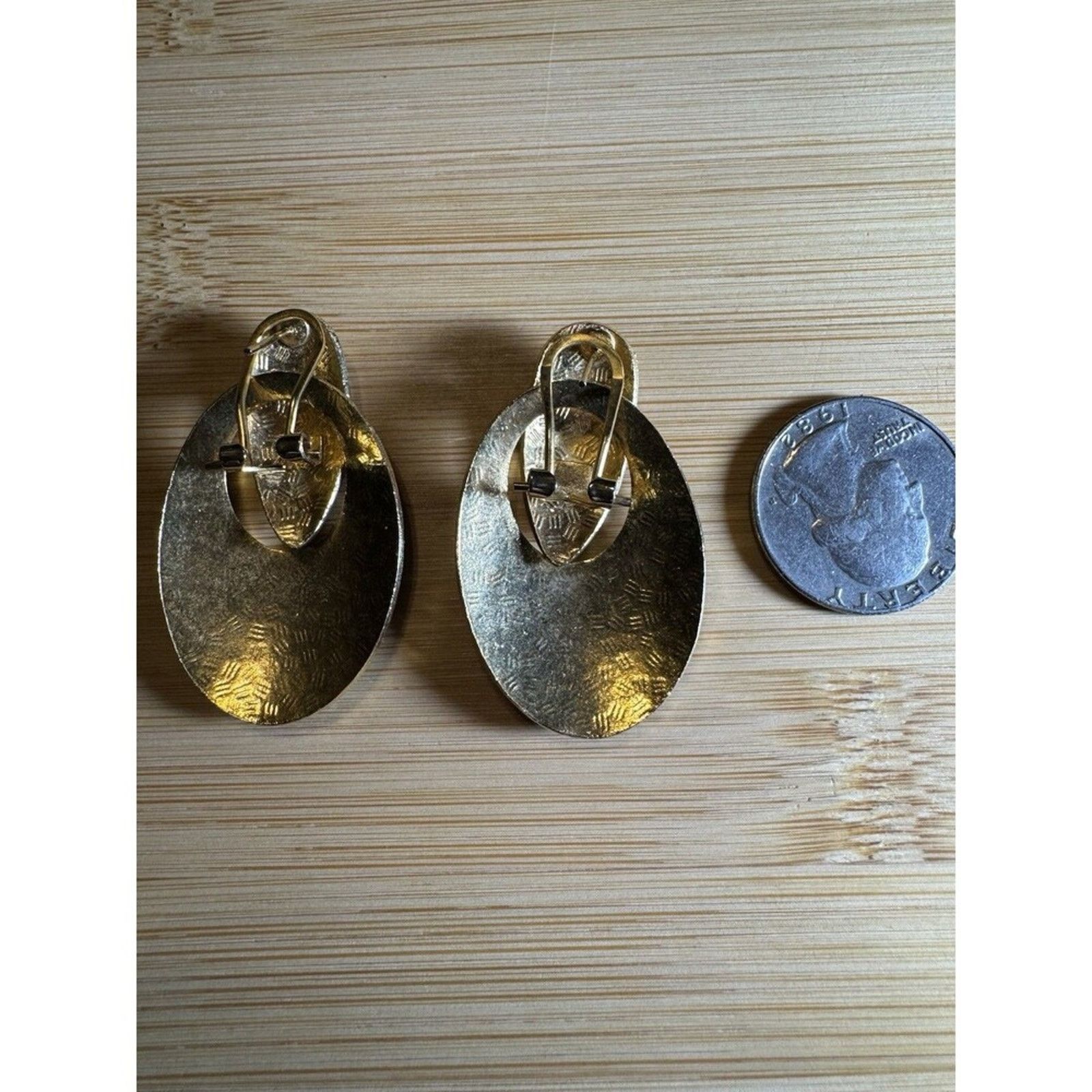 Other White Cloisonne Pierced Gold Tone Teardrop Fashion Earrings Size ONE SIZE - 6 Thumbnail