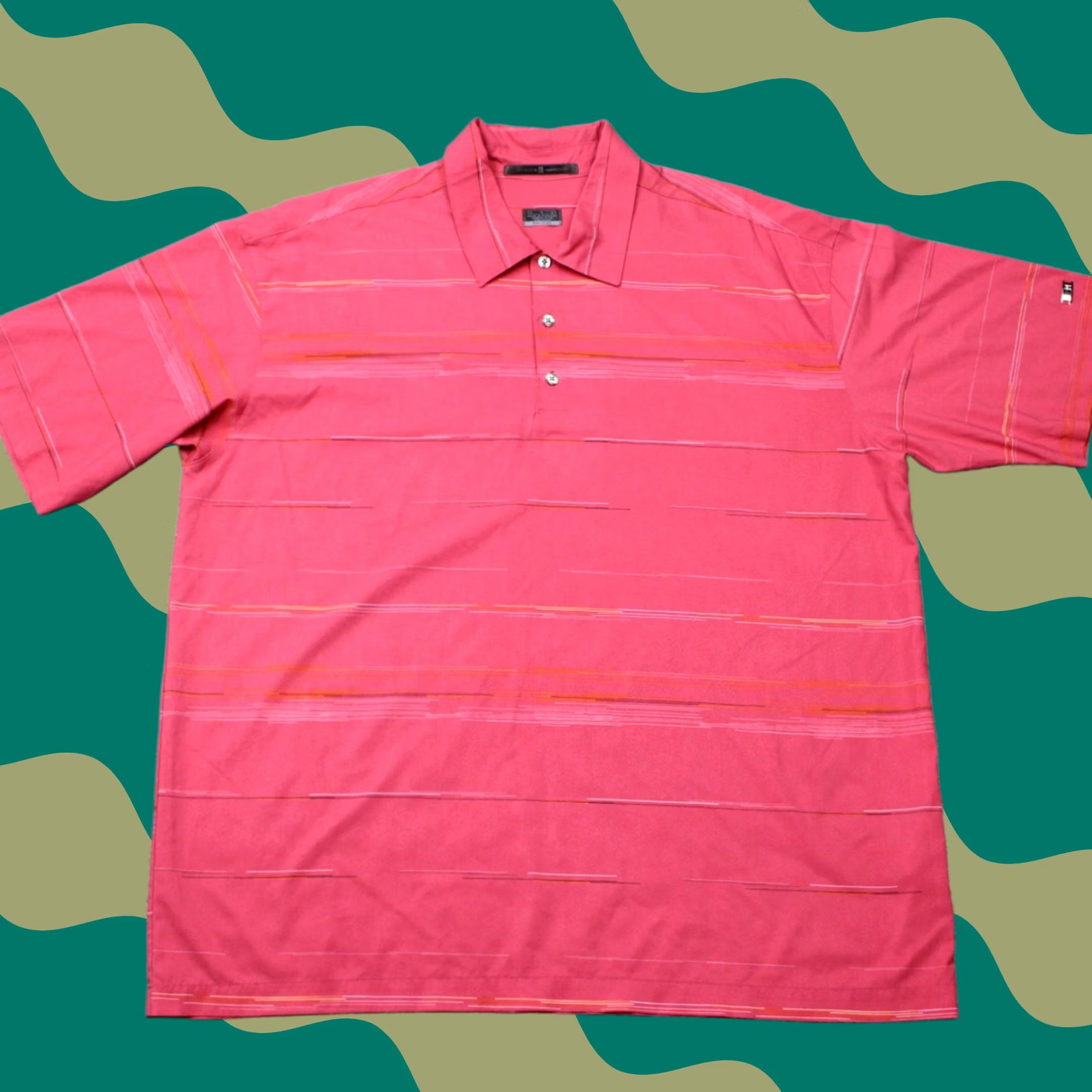 Nike Nike Tiger Woods Polo Shirt Mens Large Pink Striped Dri-Fit Short Sleeve Golf Shirt Size US L / EU 52-54 / 3 - 1 Thumbnail