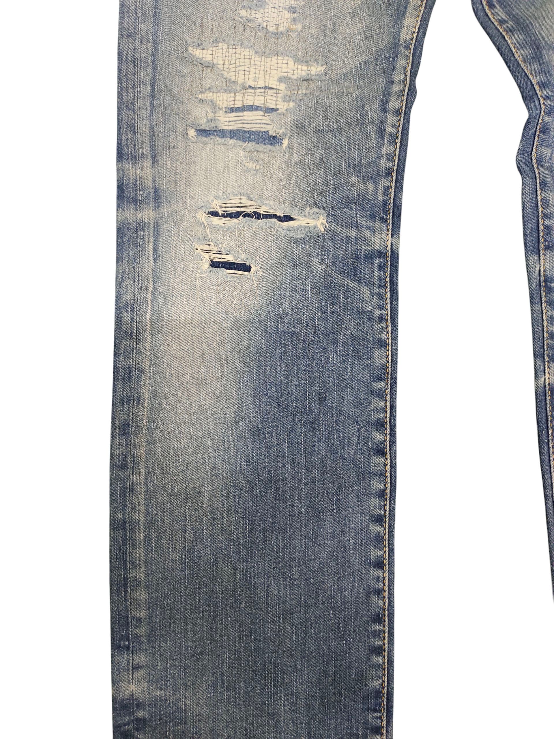Comme des Garcons × Undercover Vintage Big John Japan Sashiko Distress Denim Jeans Size US 30 / EU 46 - 4 Thumbnail
