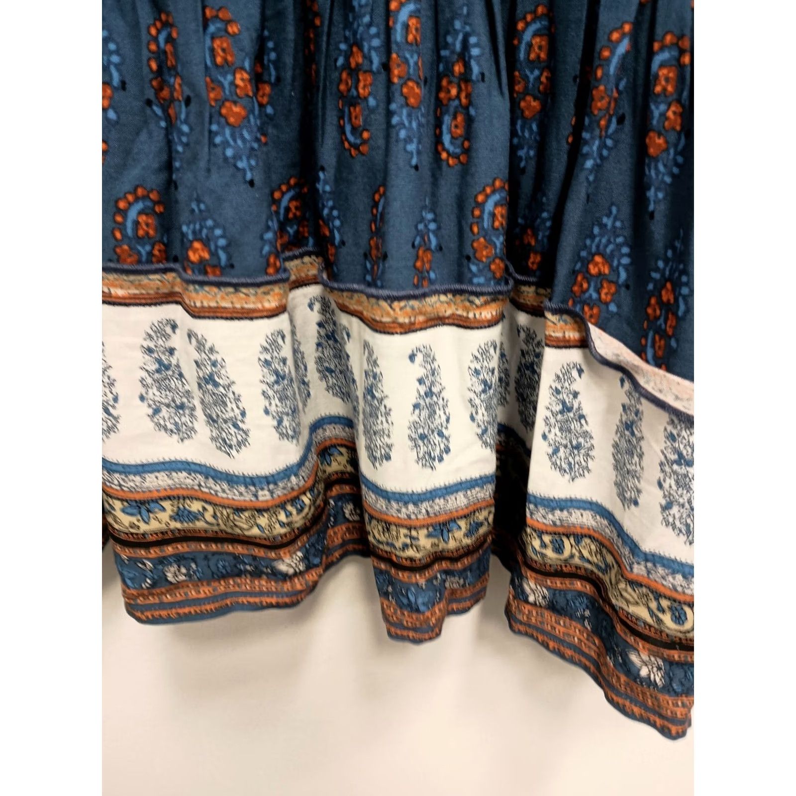 Vintage Maurices Peasant Top Size 3X Blue Floral BOHO Lace Up Sleeveless Beach Womens Size XXL / US 16-18 / IT 52-54 - 2 Thumbnail