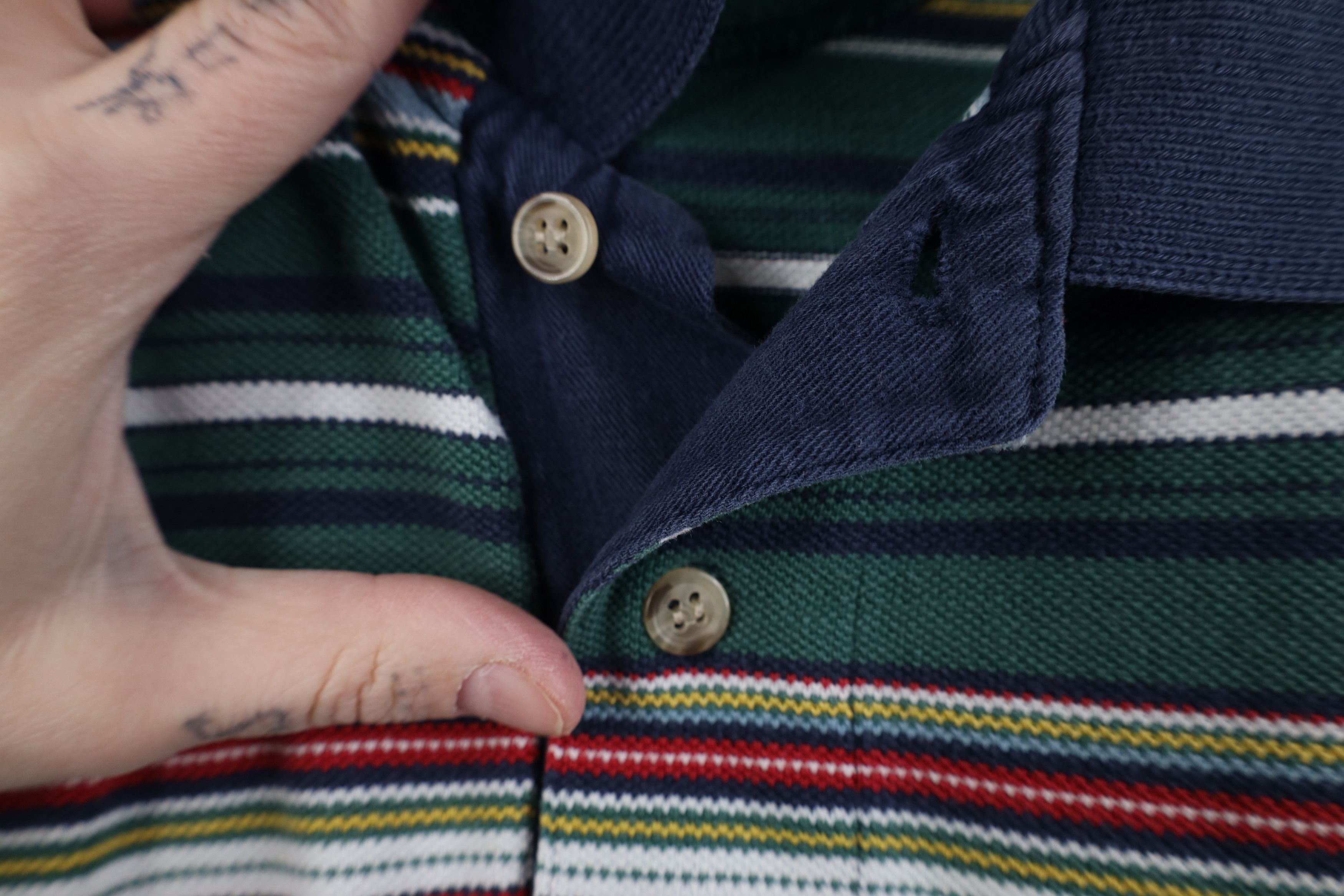Vintage Vintage 90s Streetwear Striped Knit Collared Golf Polo Shirt Size US XL / EU 56 / 4 - 4 Thumbnail