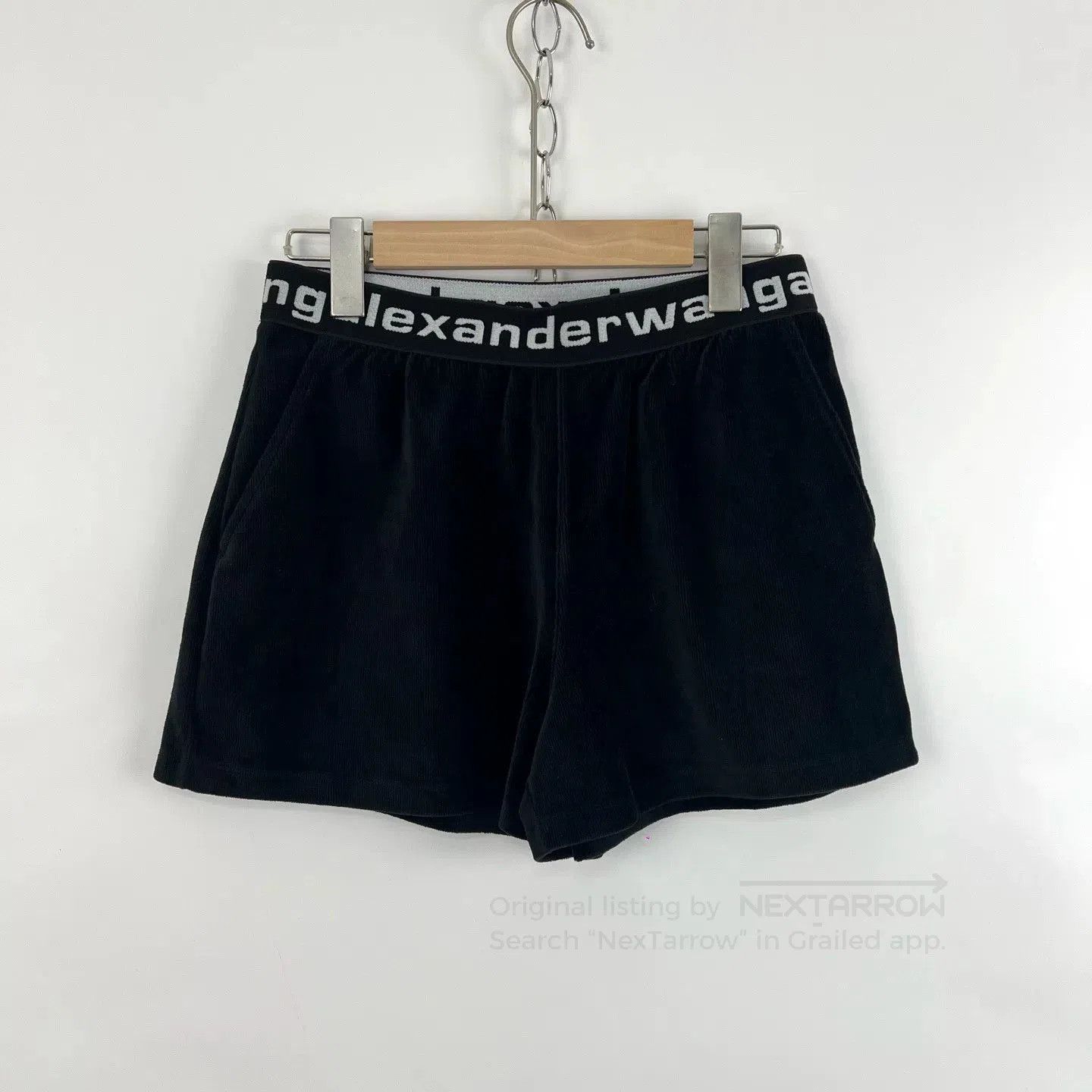 Alexander Wang Alexander Wang Black Velvet Shorts. Size 33" - 3 Thumbnail