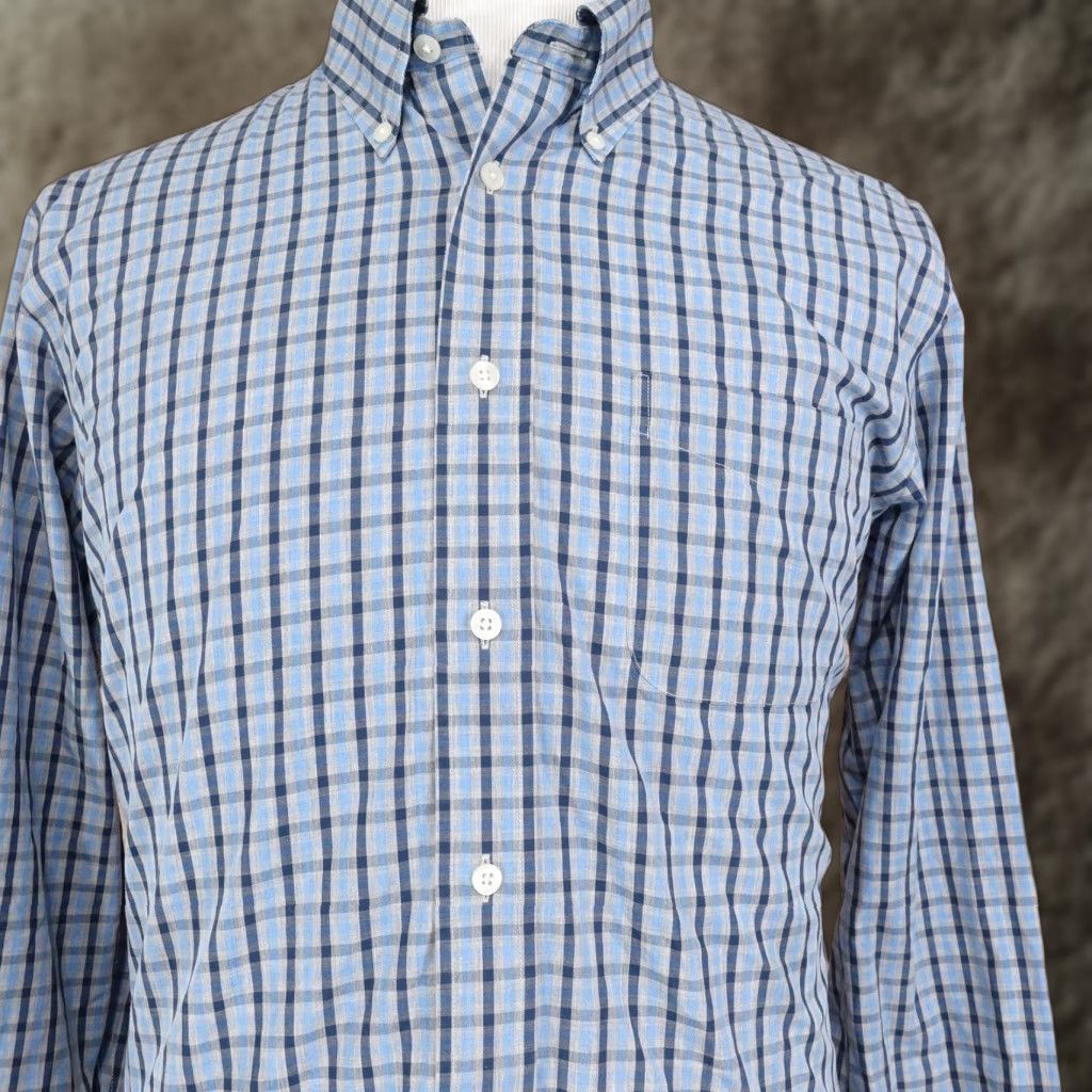 Brooks Brothers Brooks Brothers Men's Large Non-Iron Plaid Cotton Button-Down Shirt, Classic Office Business Wear Size US L / EU 52-54 / 3 - 1 Thumbnail
