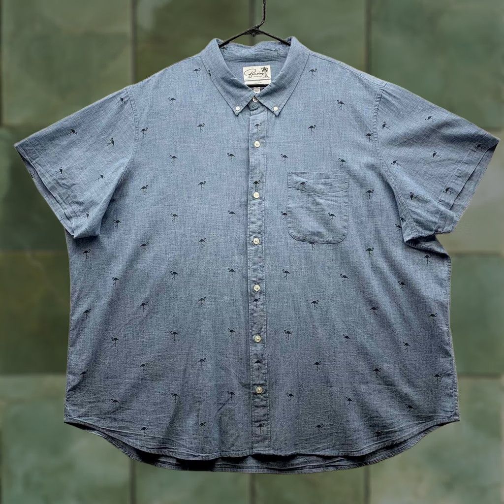 Bonobos Bonobos Shirt Mens 4XL Blue Button Flamingo Print Casual Comfort Preppy Size US XXL / EU 58 / 5 - 1 Thumbnail