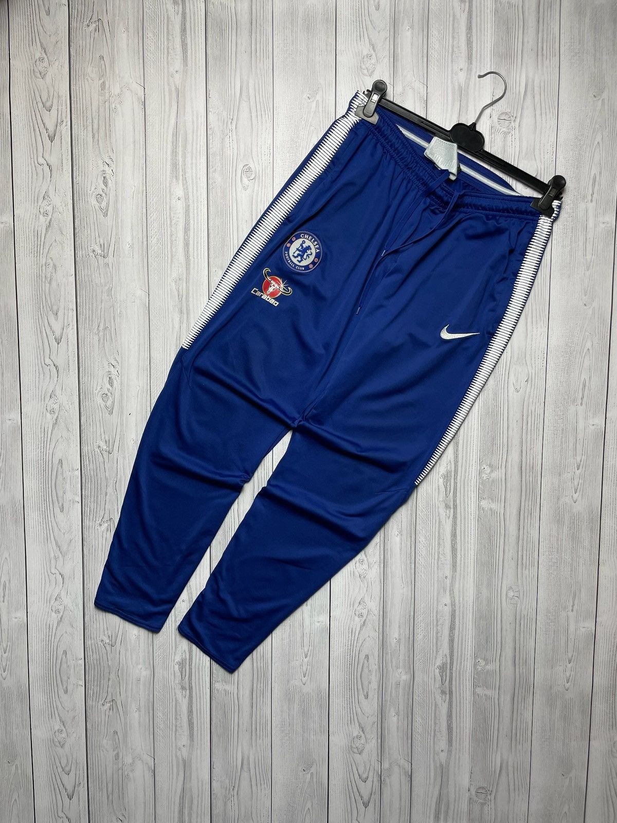 Vintage Nike Chelsea soccer joggers size L blue Size US 34 / EU 50 - 1 Thumbnail