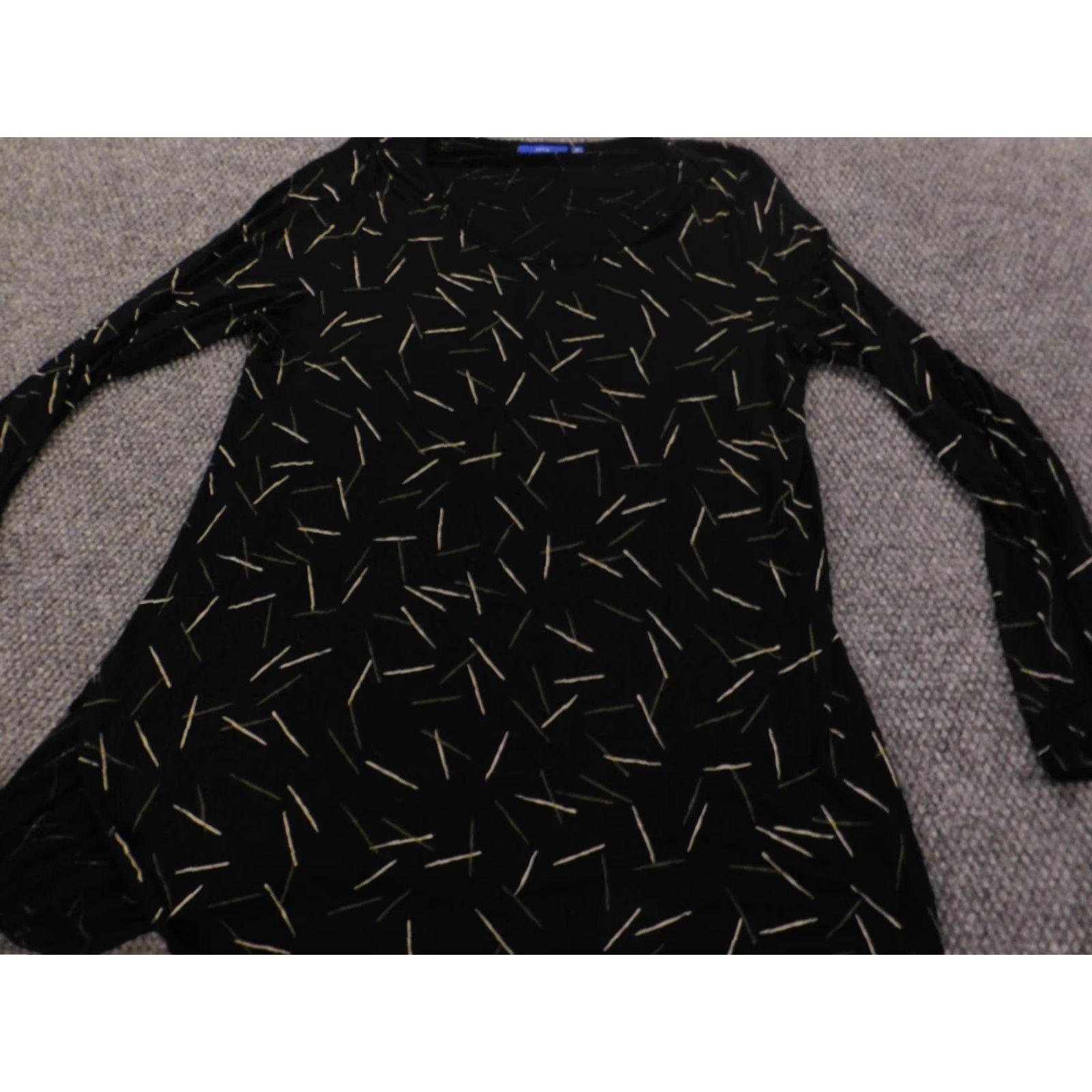 Apt. 9 Apt 9 Womens Blouse XL Black Stretch Pullover Top Regular Button Collared Long Sleeve Casual Satin? Size XL / US 12-14 / IT 48-50 - 4 Thumbnail