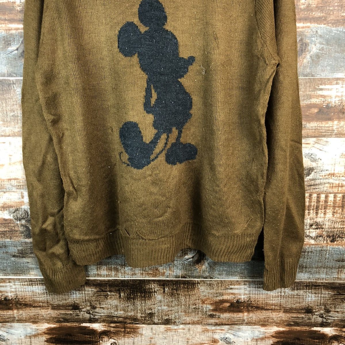 Homespun Knitwear × Japanese Brand A.V.V Homme Mickey Mouse Brown Knitwear #A2497 Size M / US 6-8 / IT 42-44 - 6 Thumbnail