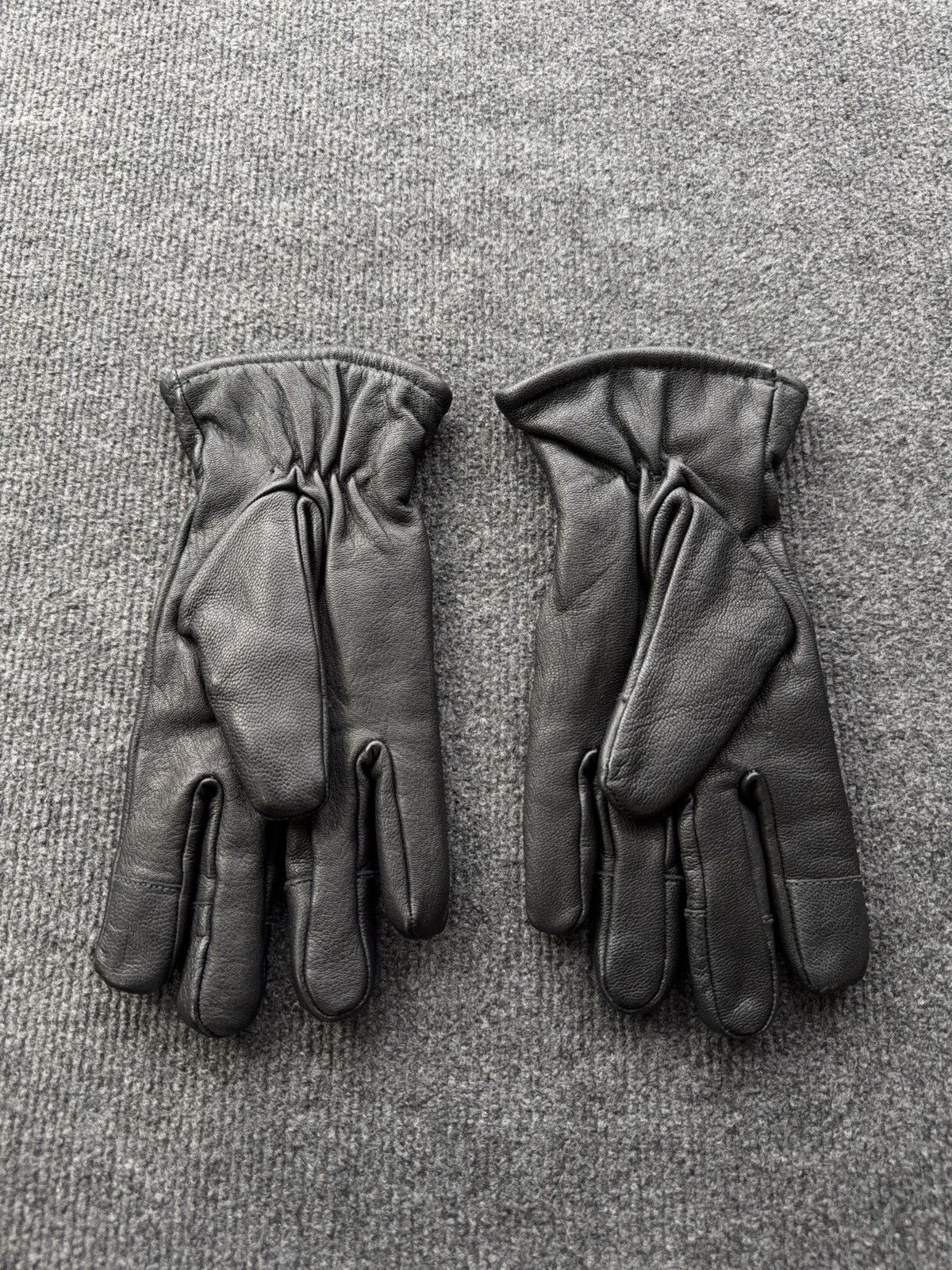Japanese Brand Vintage Avant Garde Rock Punk Biker Leather Gloves Black 00s Size ONE SIZE - 6 Thumbnail