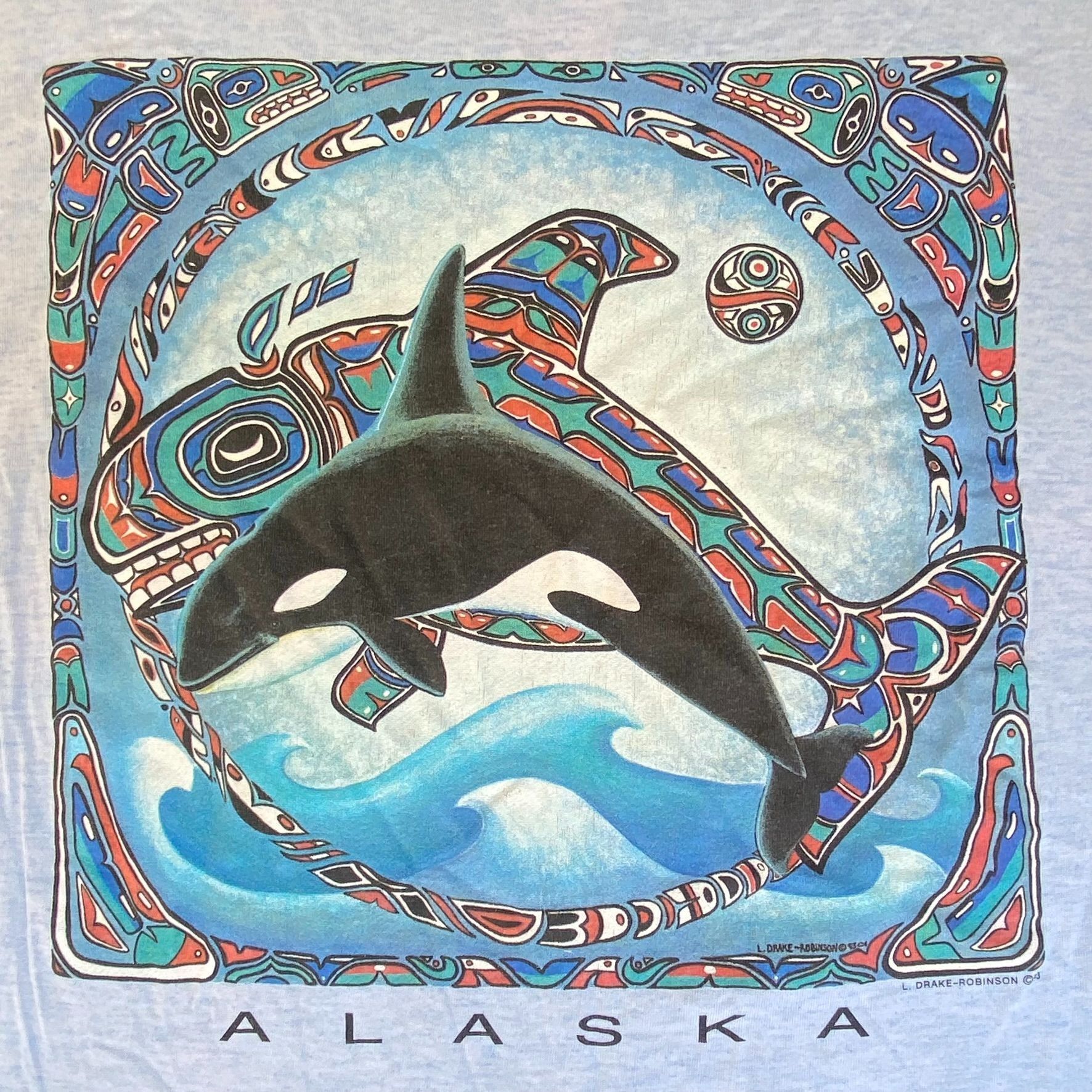 Vintage Vintage 80s Alaska Nature Shirt Killer Whale Orca Animal Tee Size US M / EU 48-50 / 2 - 3 Thumbnail