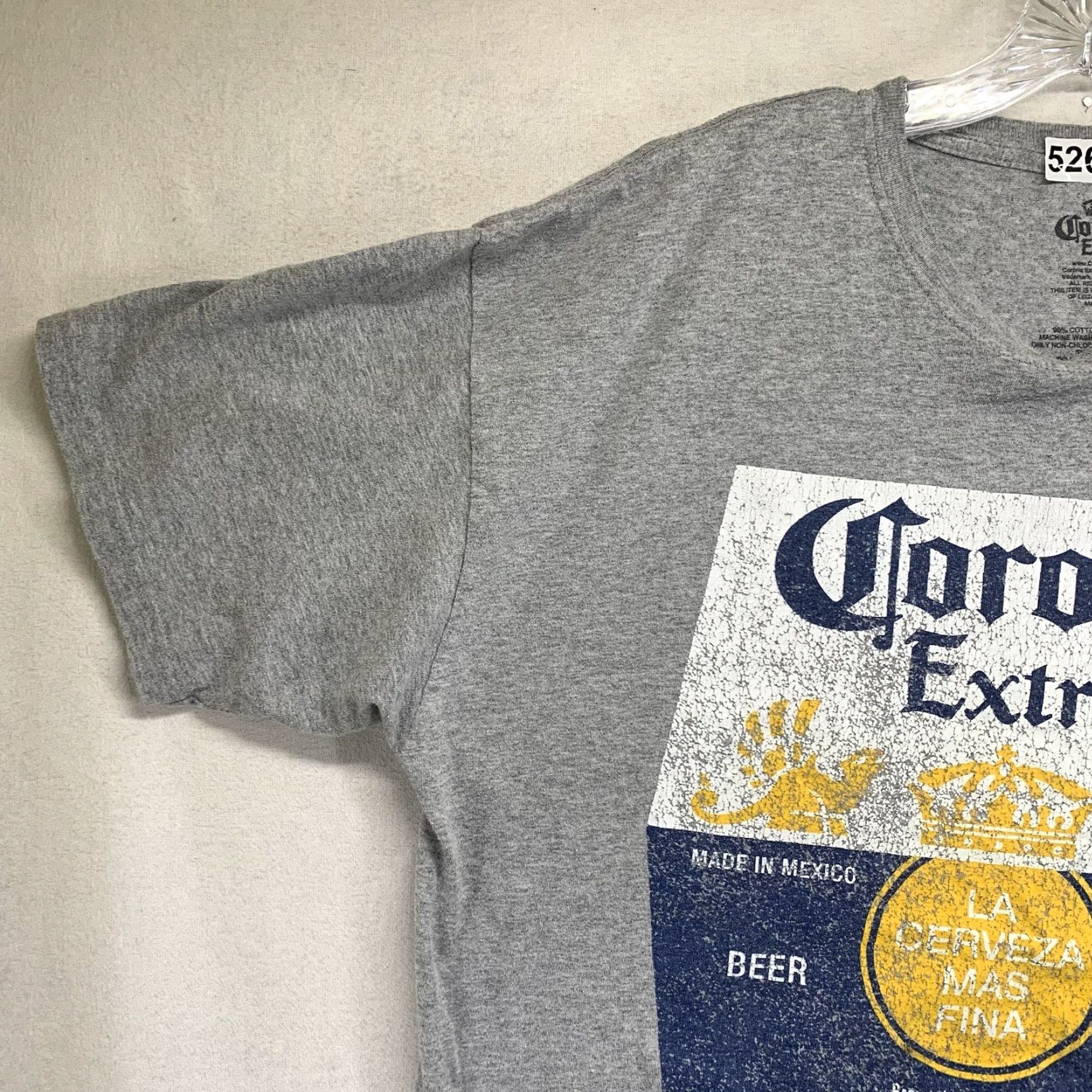 Vintage Corona Extra Men's T-Shirt Large Gray Beer Logo Graphic Print Casual Short Sleeve Size US L / EU 52-54 / 3 - 7 Thumbnail