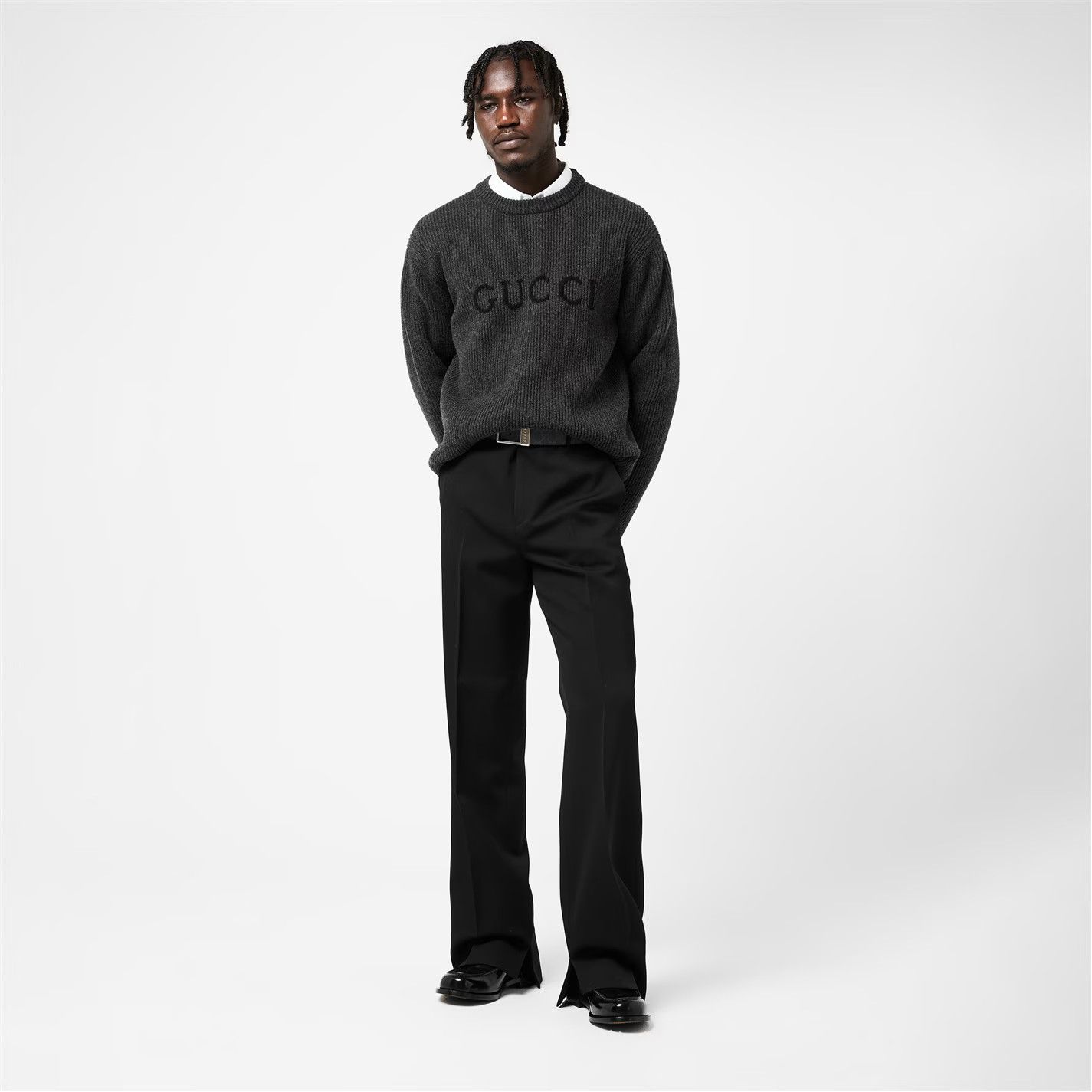 Gucci o1g2r1mq0426 Soft Fabric Crew Neck Jumper in Mid Grey Size US L / EU 52-54 / 3 - 6 Thumbnail
