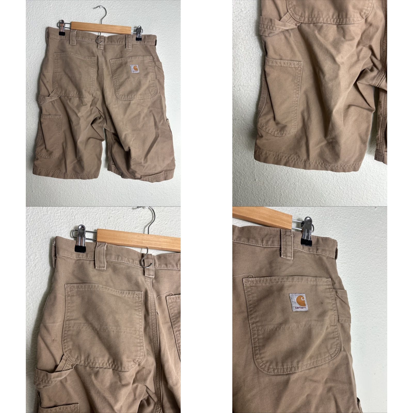 Carhartt Carhartt Shorts Mens 32x10 Khaki Beig Beige Regular Cargo Pockets Workwear Casual 32 Mens Clothing Canvas Cotton Flat Front Inseam 10" Size US 32 / EU 48 - 8 Thumbnail