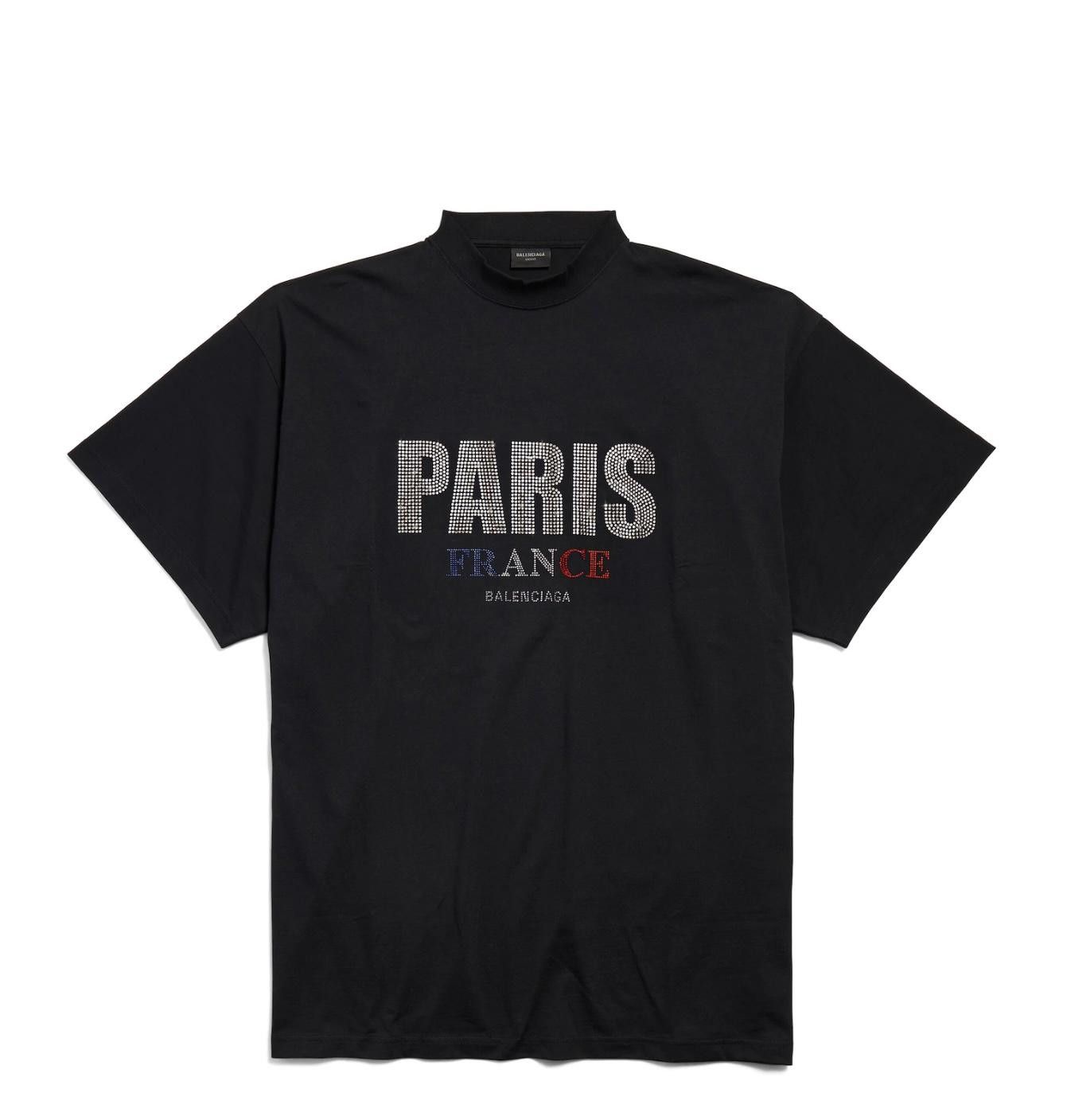 Balenciaga BALENCIAGA WOMEN'S PARIS STRASS T-SHIRT OVERSIZED SIZE 3 Size ONE SIZE - 1 Thumbnail